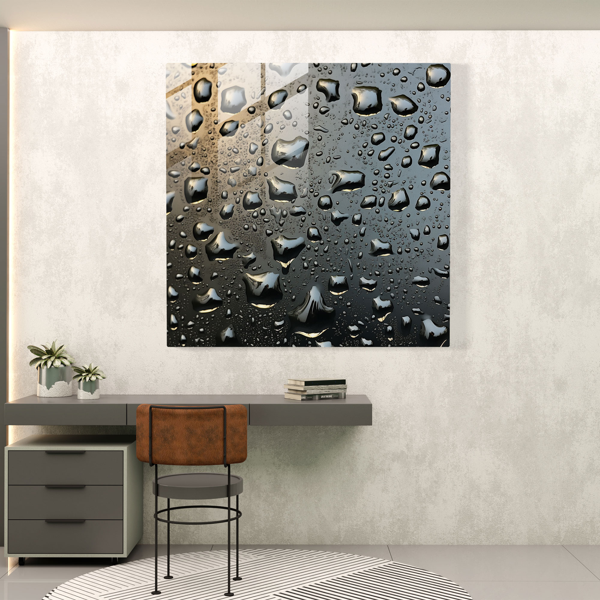 Window Raindrops Glass Print - Rain, Home Decoration, Wall Decoration, Photography