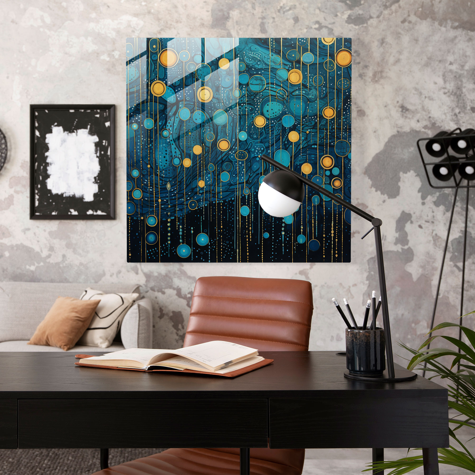 Essence Of Rain Glass Print - Rain, Home Decoration, Intricate Patterns, Modern Art