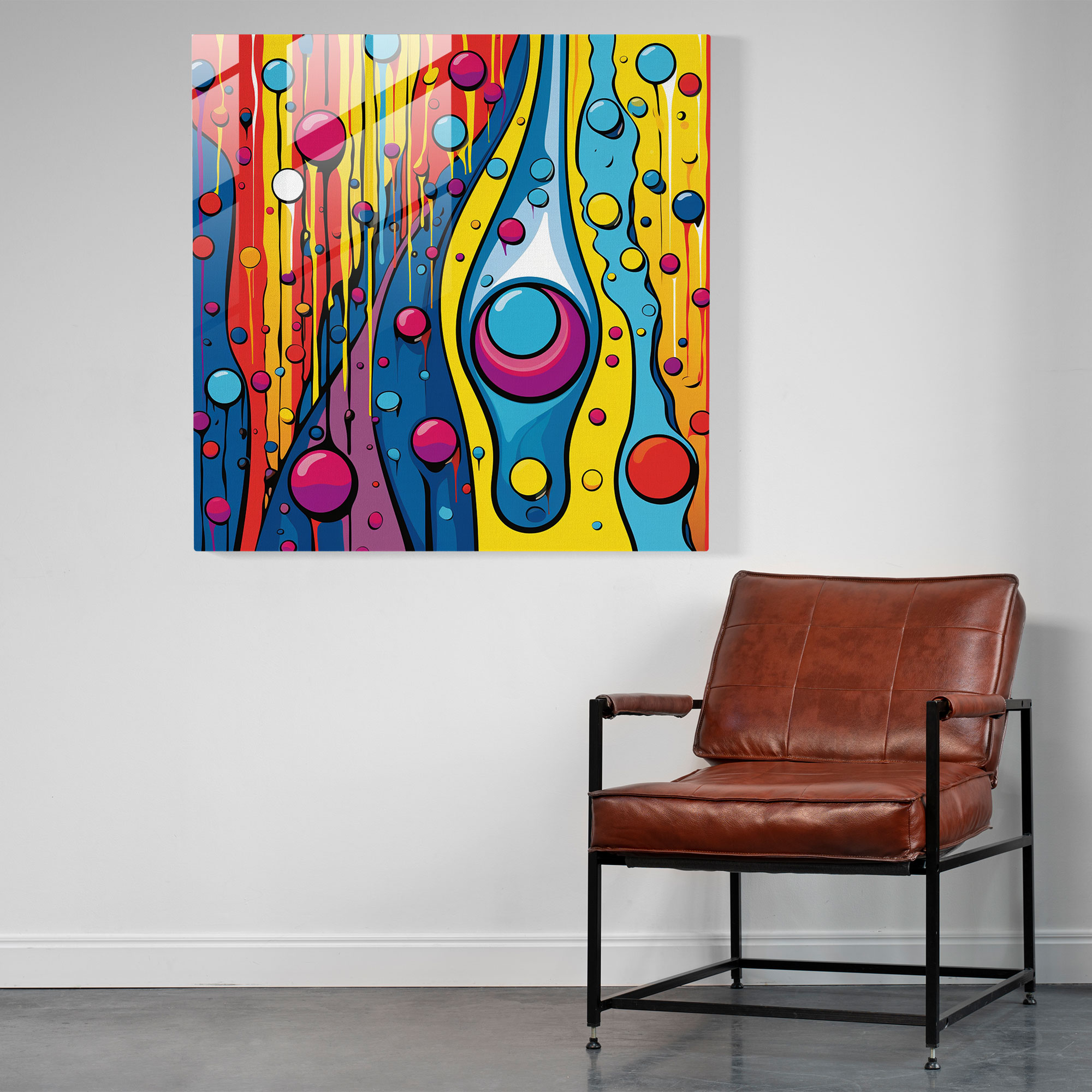 Colorful Rain Glass Print - Rain, Home Decoration, Glass Print, Colorful