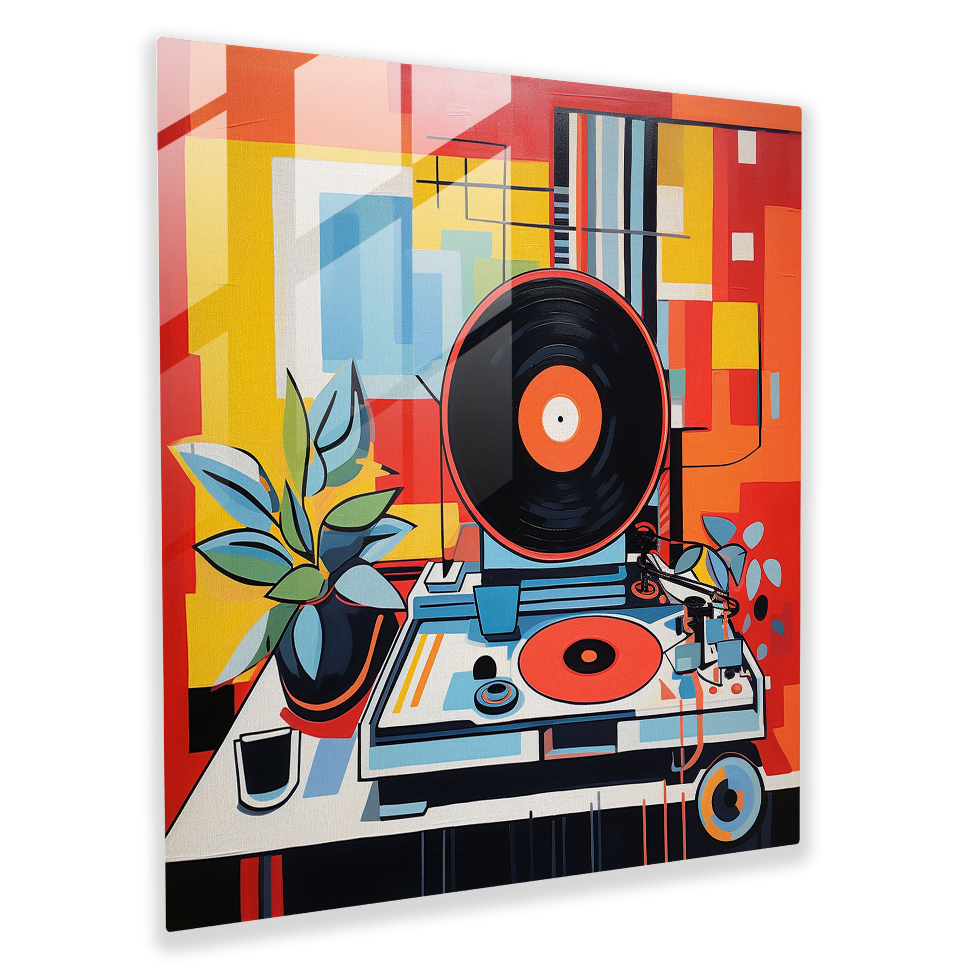 Eloquent Glass Prints - Retro-inspired Modern Artwork Glass Print