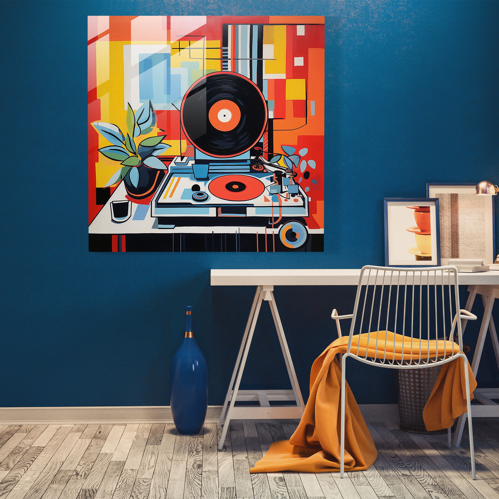 Eloquent Glass Prints - Retro-inspired Modern Artwork Glass Print