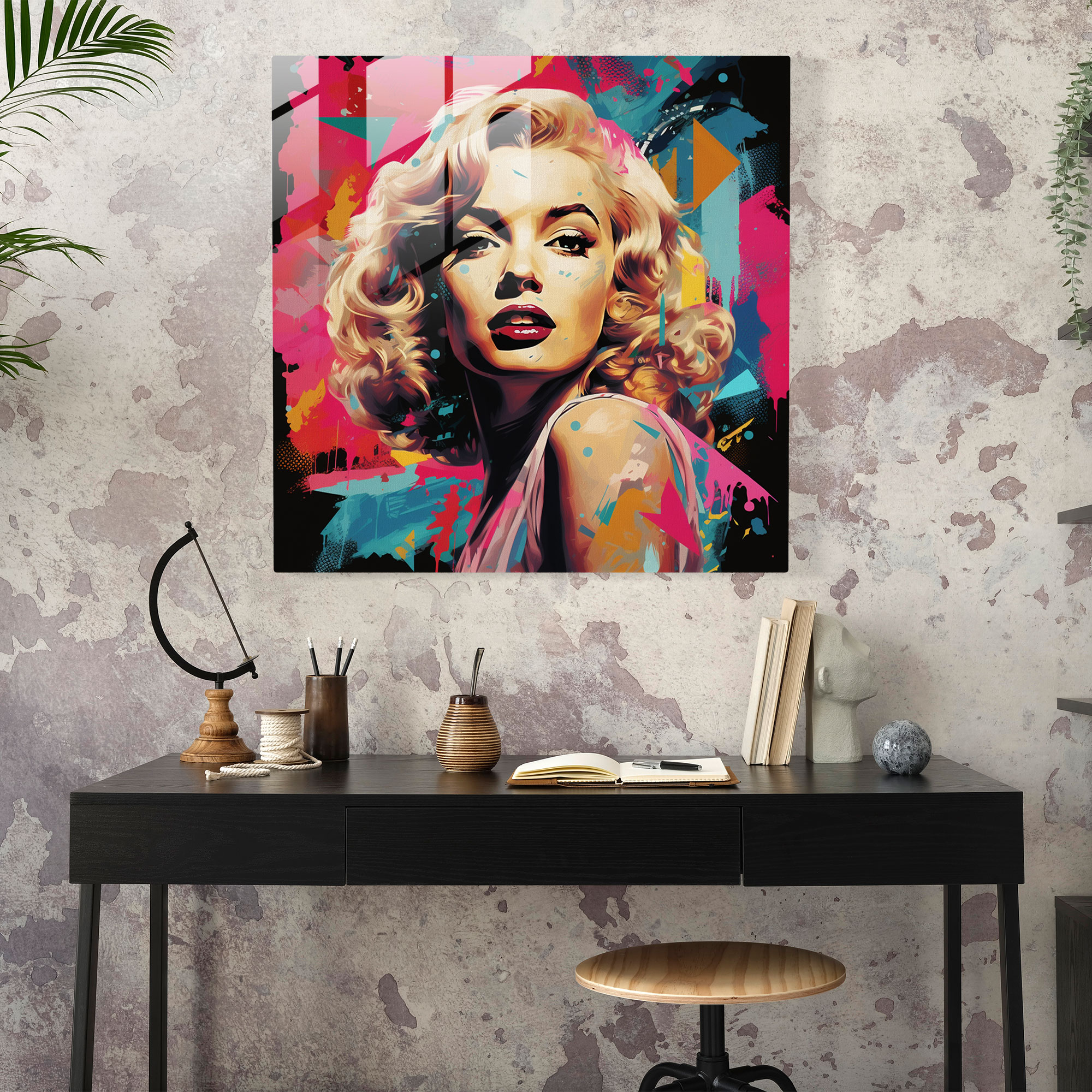 Pop Culture Heroes Glass Print - Modern Pop Art Glass Wall Art