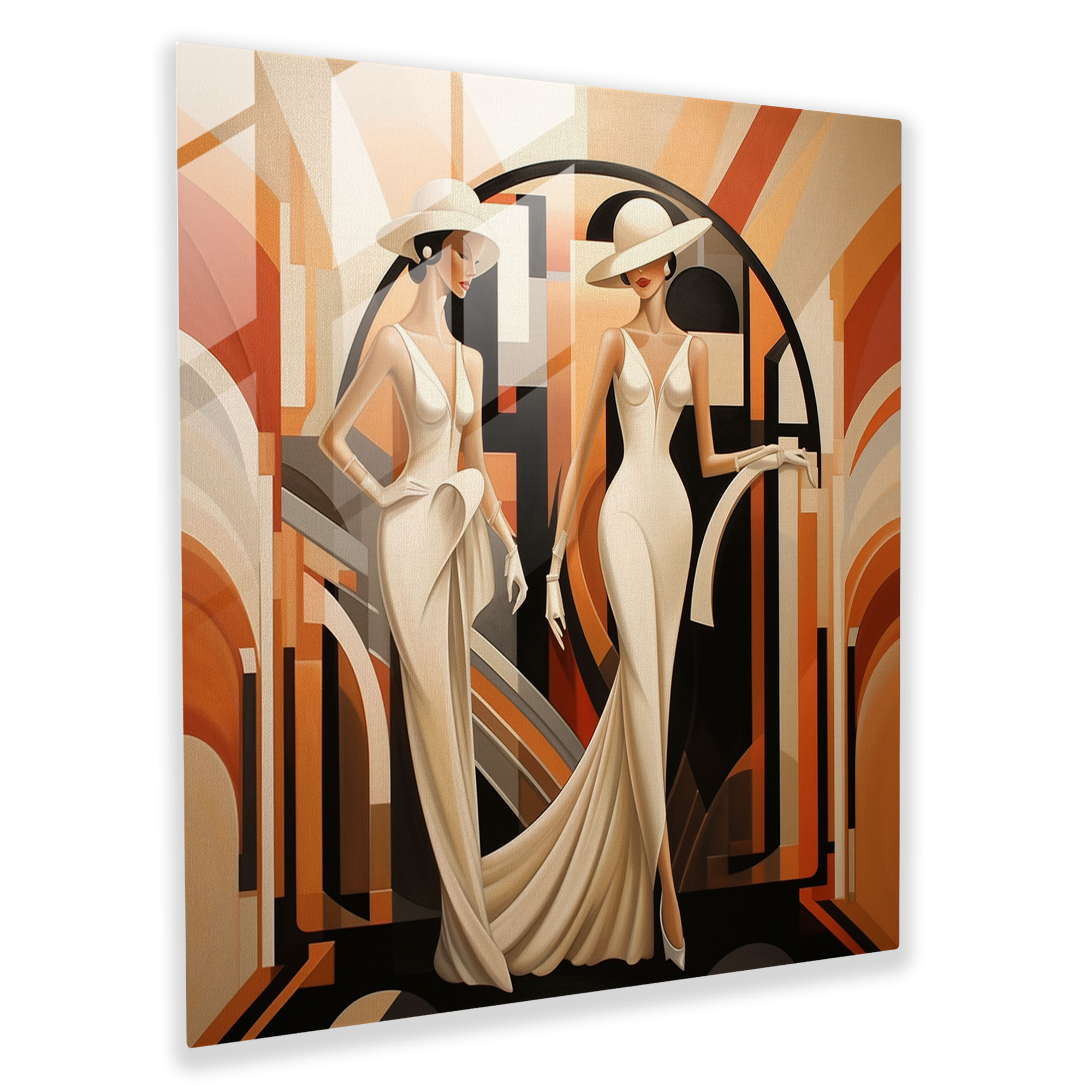 Glamorous Art Deco Glass Print - Home Decoration with Glass Wall Art