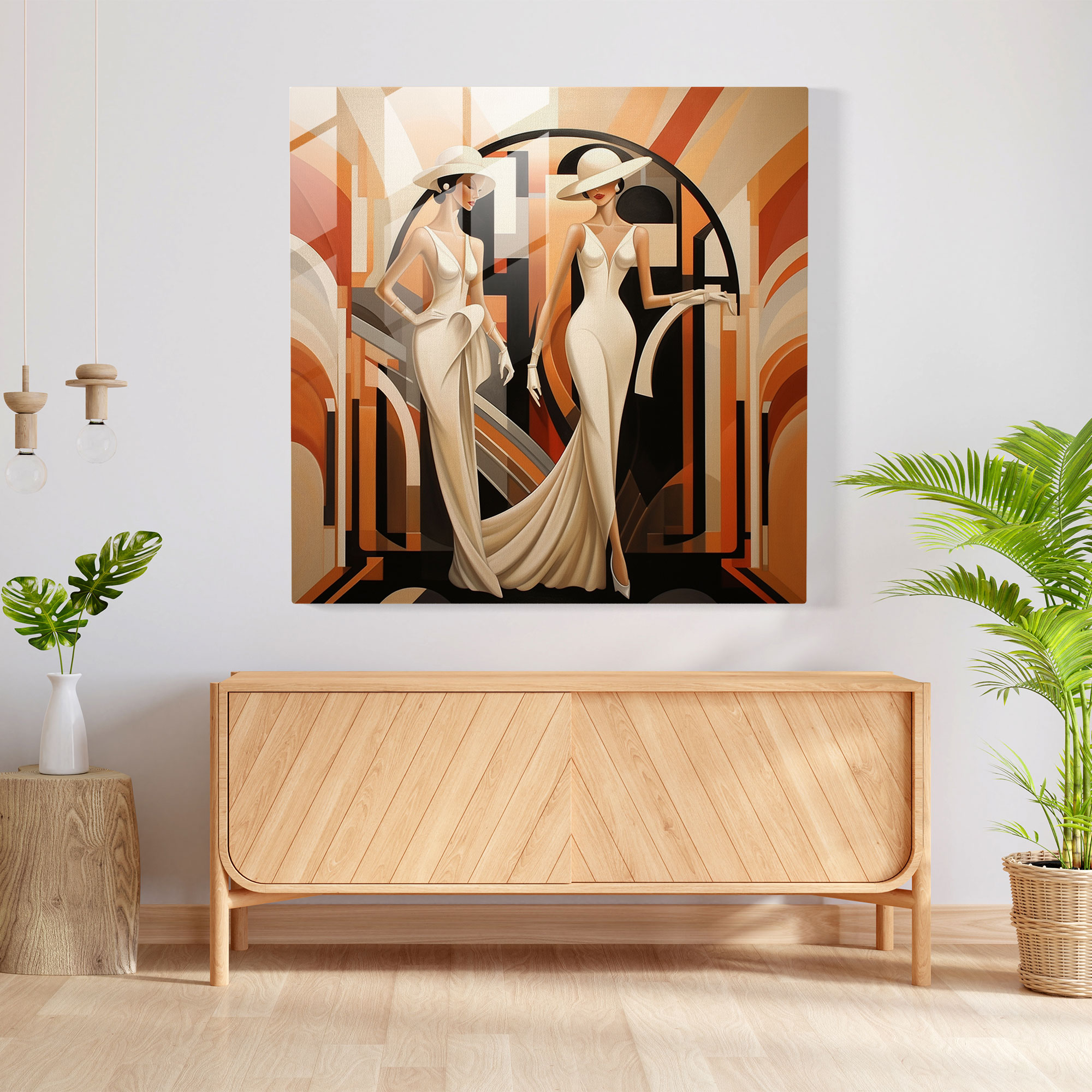 Glamorous Art Deco Glass Print - Home Decoration with Glass Wall Art