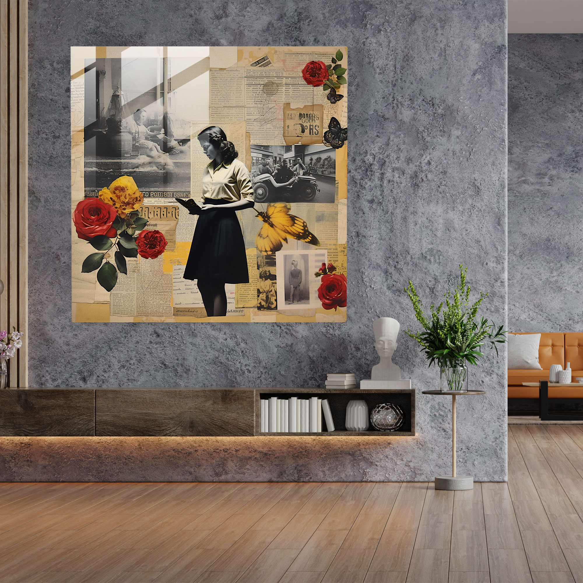 Memories Glass Prints - Contemporary Collage Glass Wall Art - Home Decoration - Modern Artwork