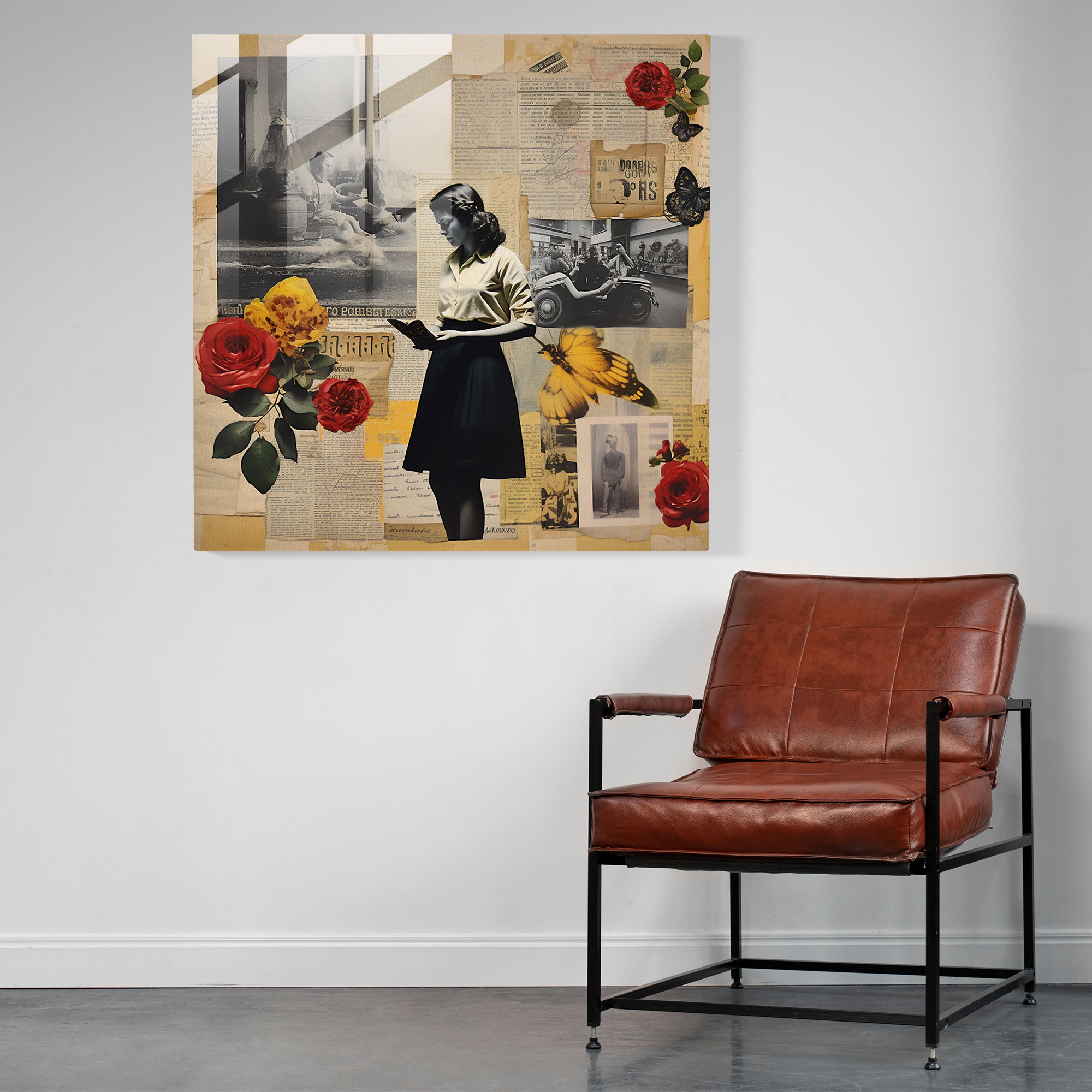Memories Glass Prints - Contemporary Collage Glass Wall Art - Home Decoration - Modern Artwork