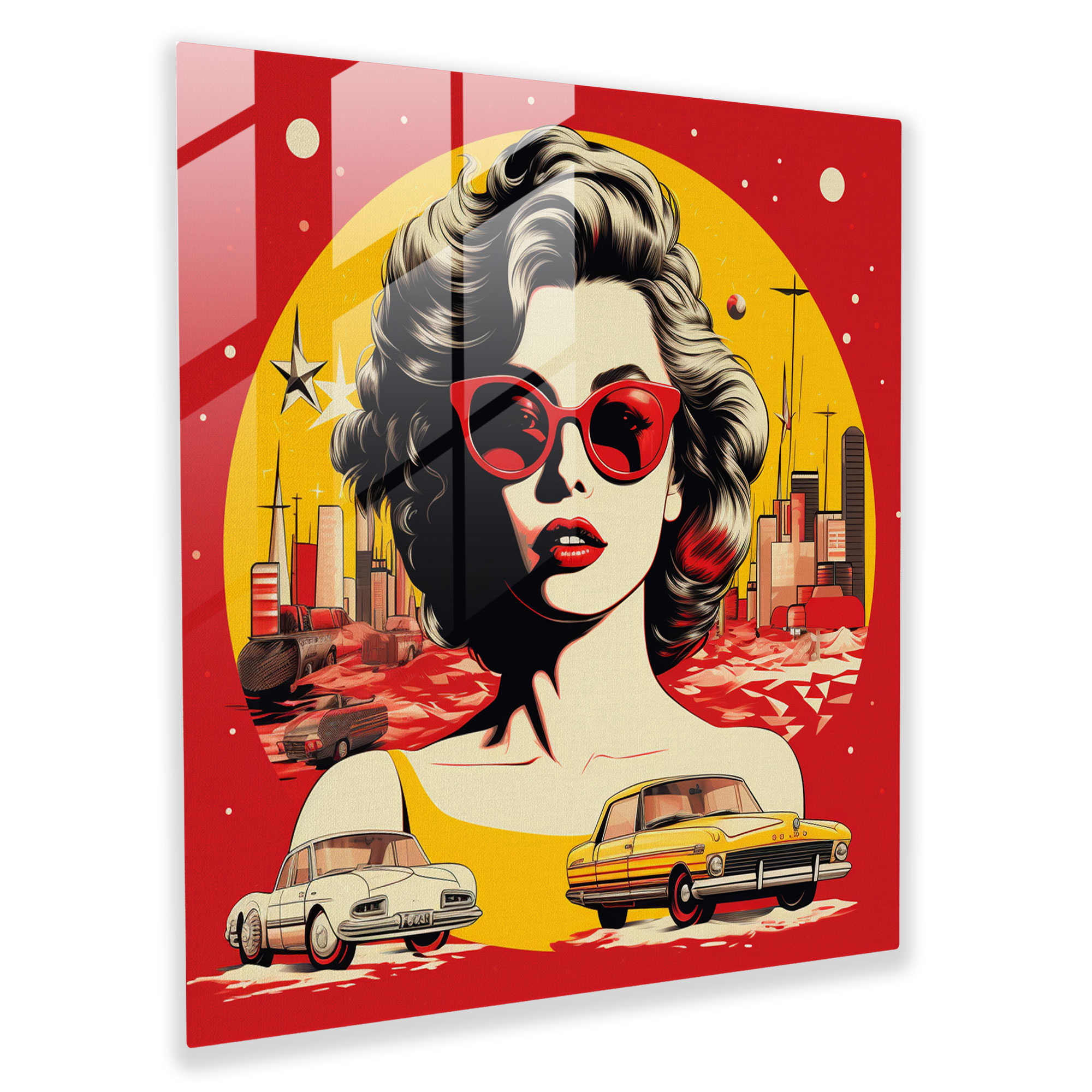 Retro Vibes Glass Prints - Pop Art-Inspired Glass Wall Art - Home Decoration - Modern Artwork