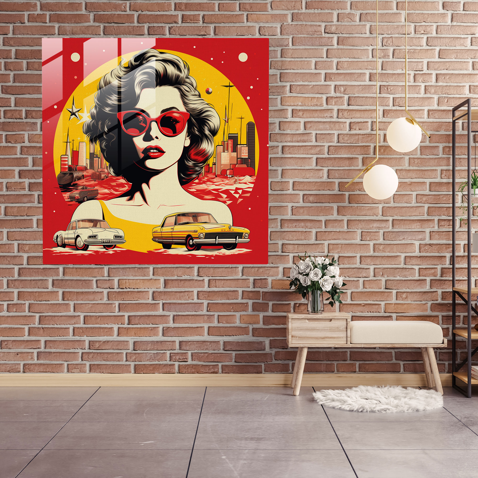 Retro Vibes Glass Prints - Pop Art-Inspired Glass Wall Art - Home Decoration - Modern Artwork