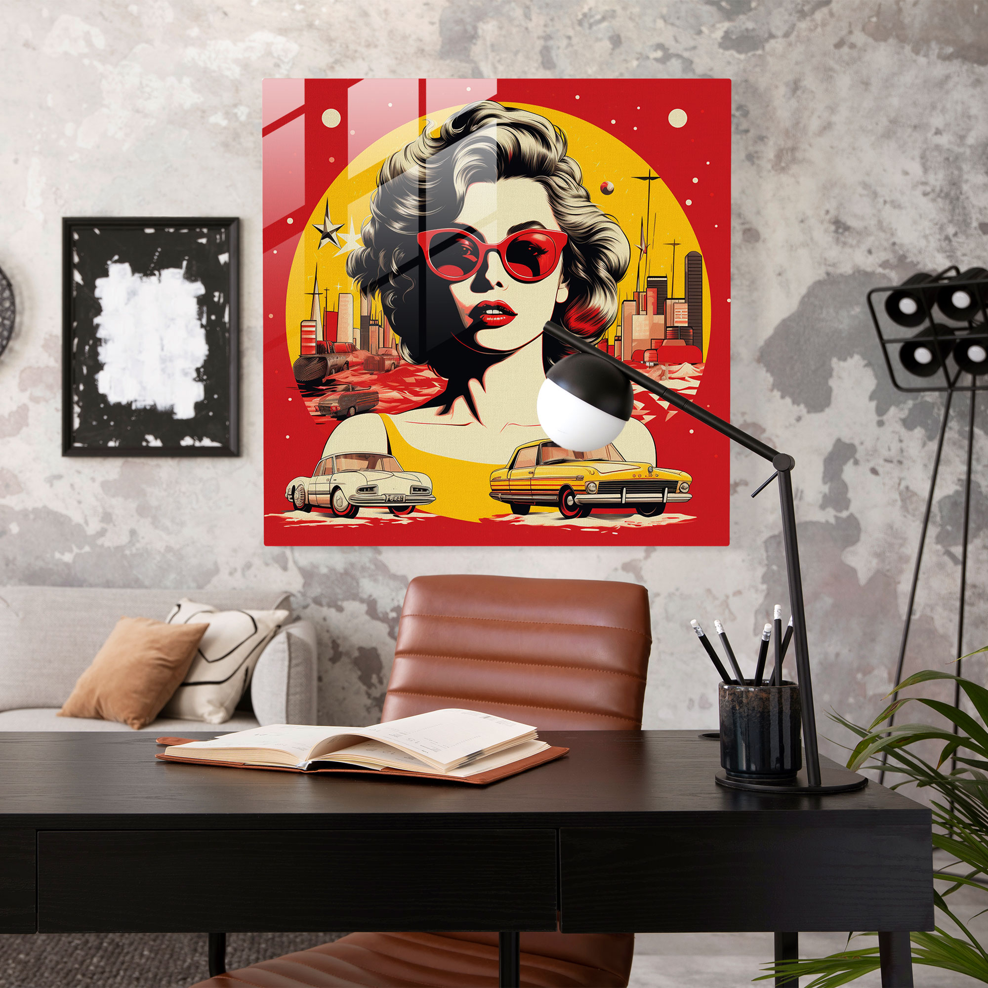 Retro Vibes Glass Prints - Pop Art-Inspired Glass Wall Art - Home Decoration - Modern Artwork