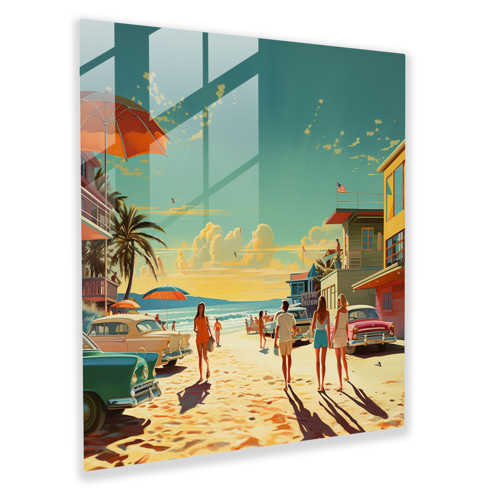 The Seaside Whispers of Yesterday Glass Print