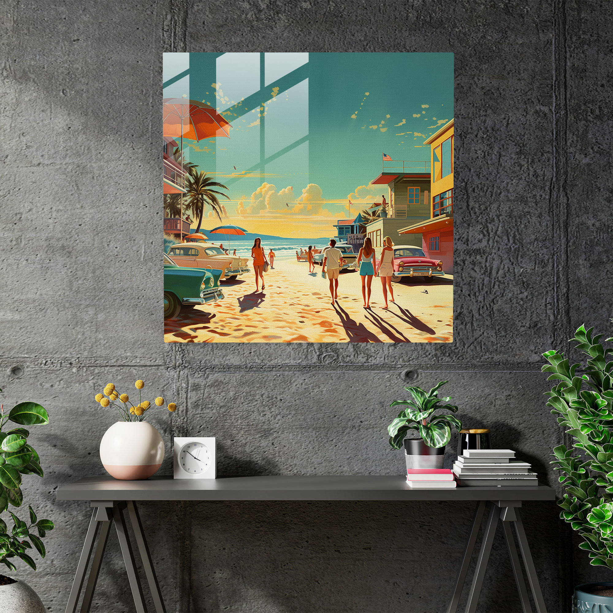 The Seaside Whispers of Yesterday Glass Print