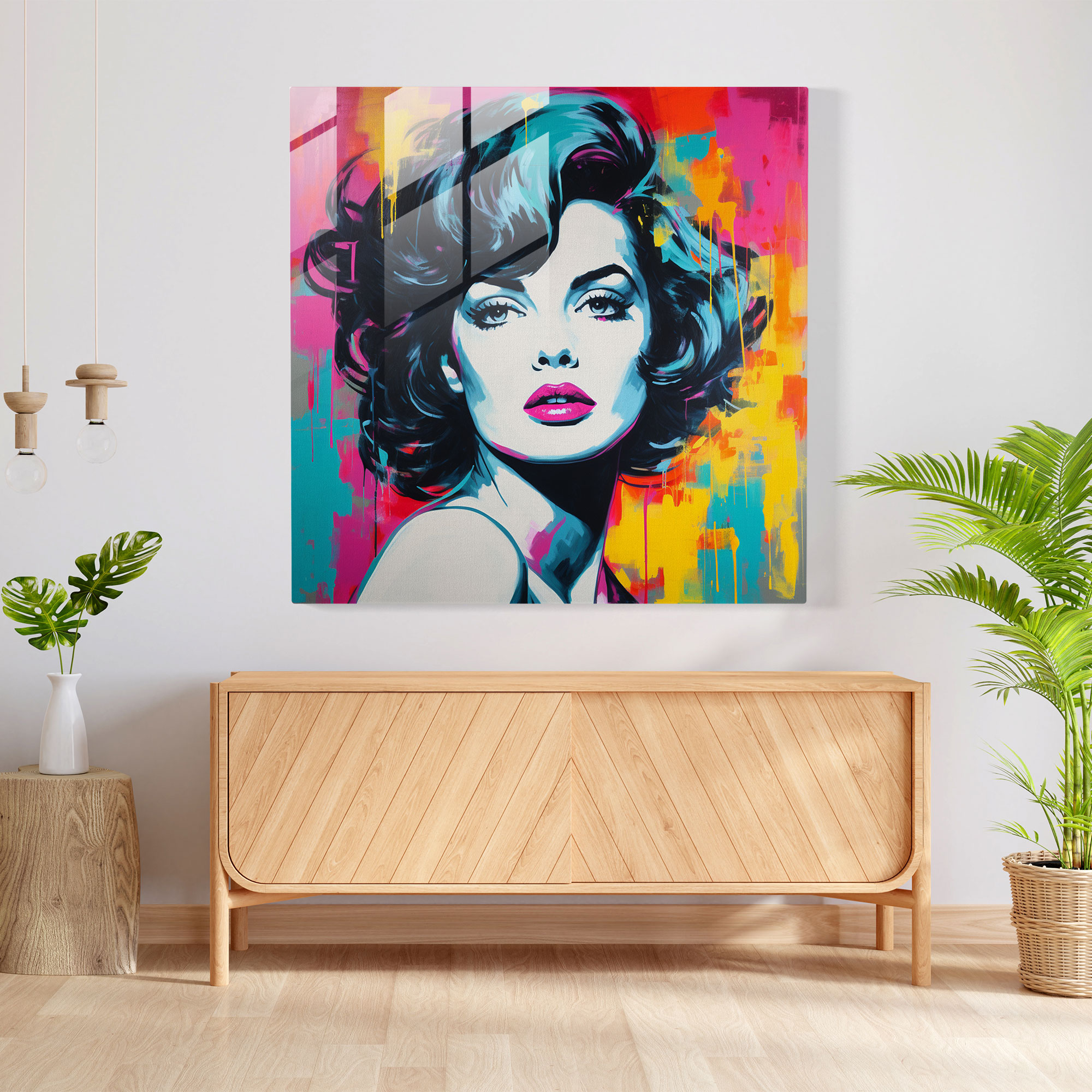 Glass Prints: Pop Art Glamour Glass Wall Art for Home Decoration