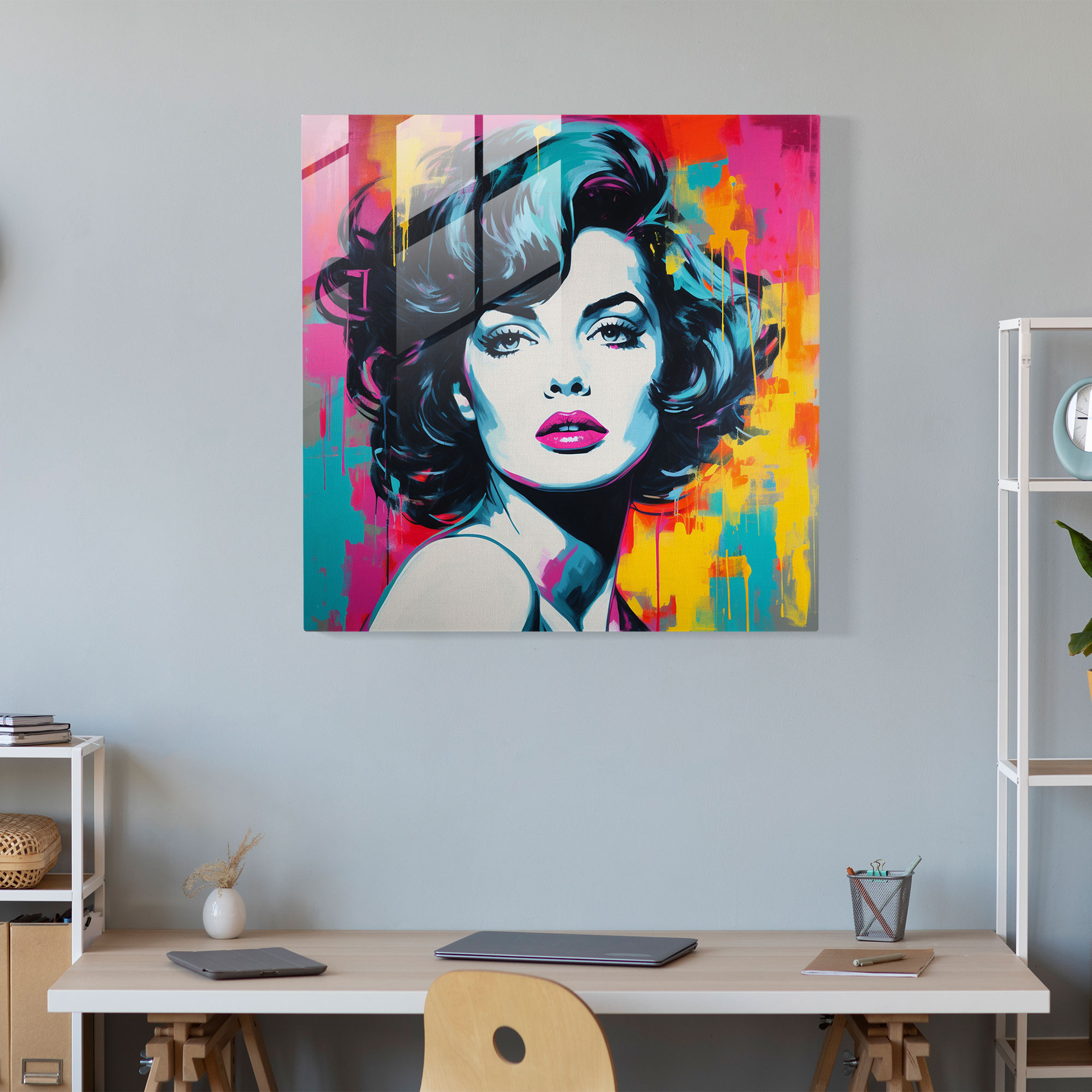 Glass Prints: Pop Art Glamour Glass Wall Art for Home Decoration