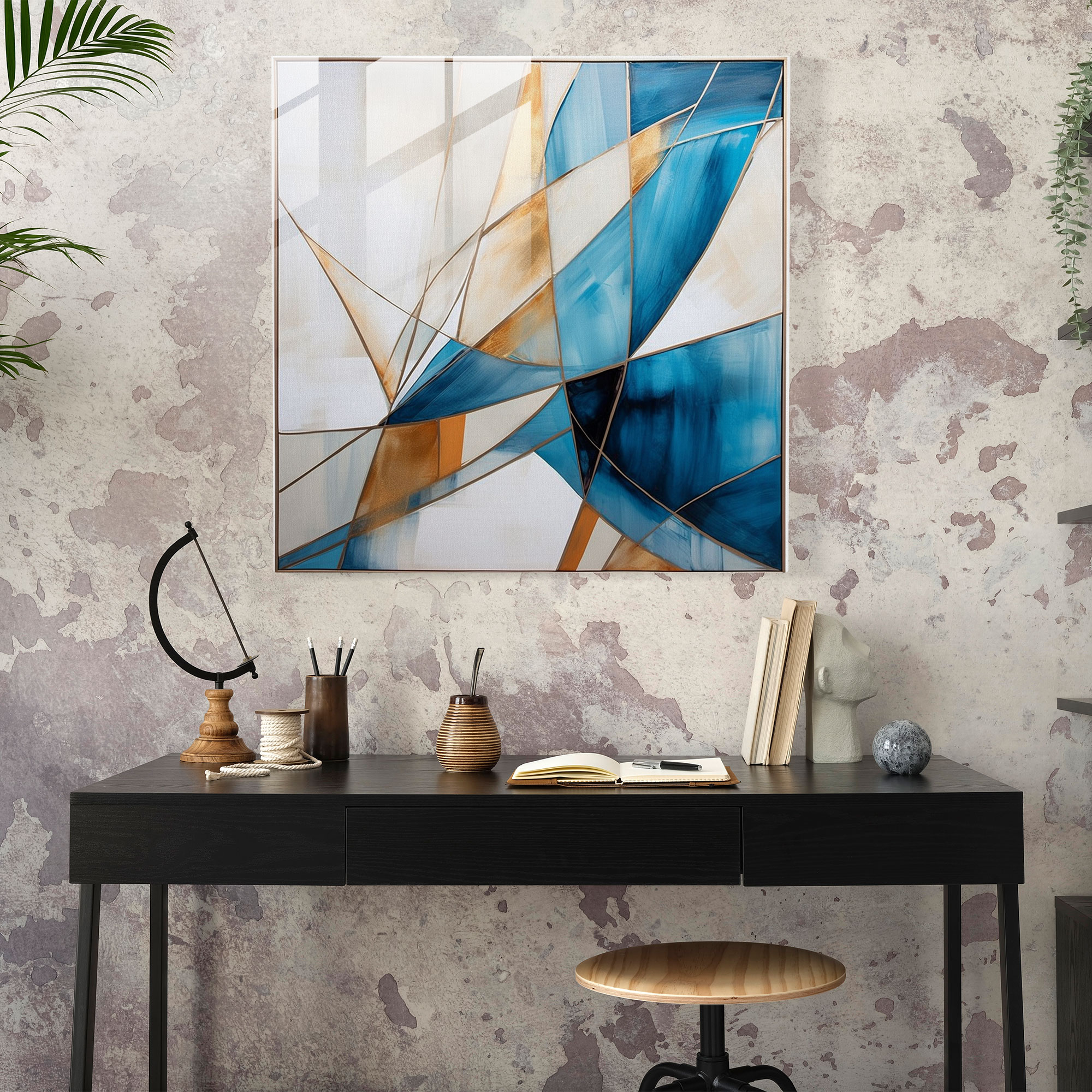 Geometric Abstraction Glass Print - Striking Glass Wall Art - Home Decoration - Modern Artwork