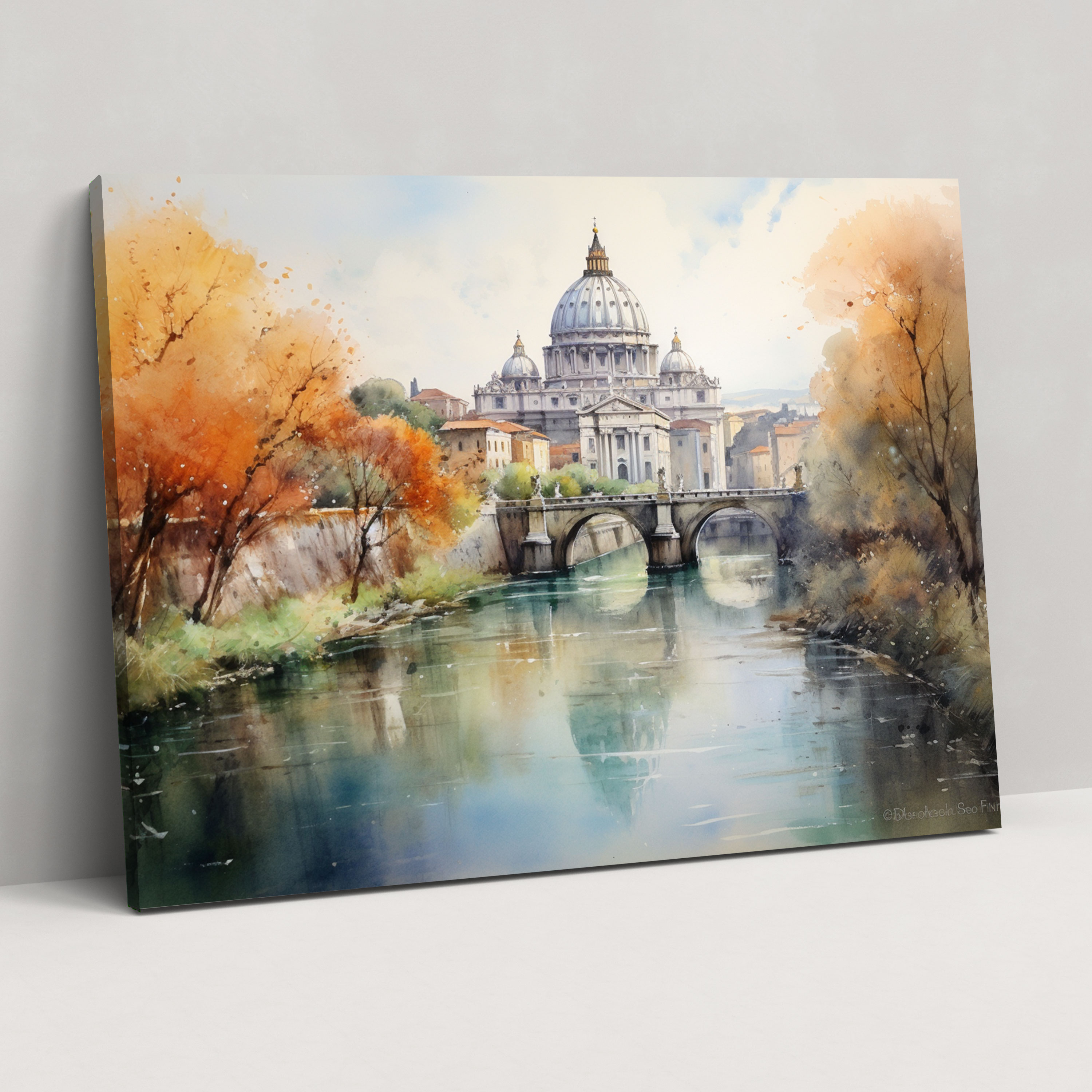 Rome Canvas Print - Serene Tiber River - Rome, Tiber River, Rome, Home Decoration