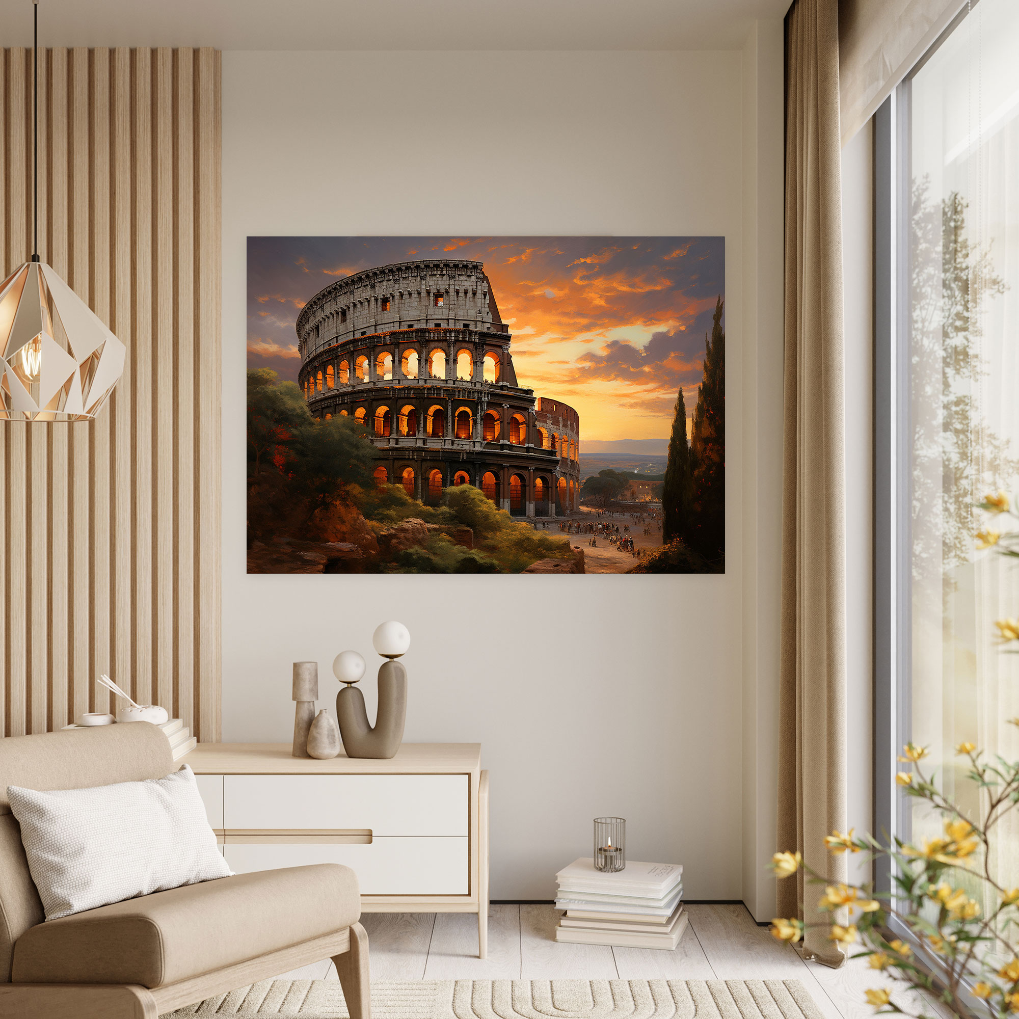Rome Canvas Print - Sunset At Colosseum - Rome, Sunset, Wall Decoration, Rome