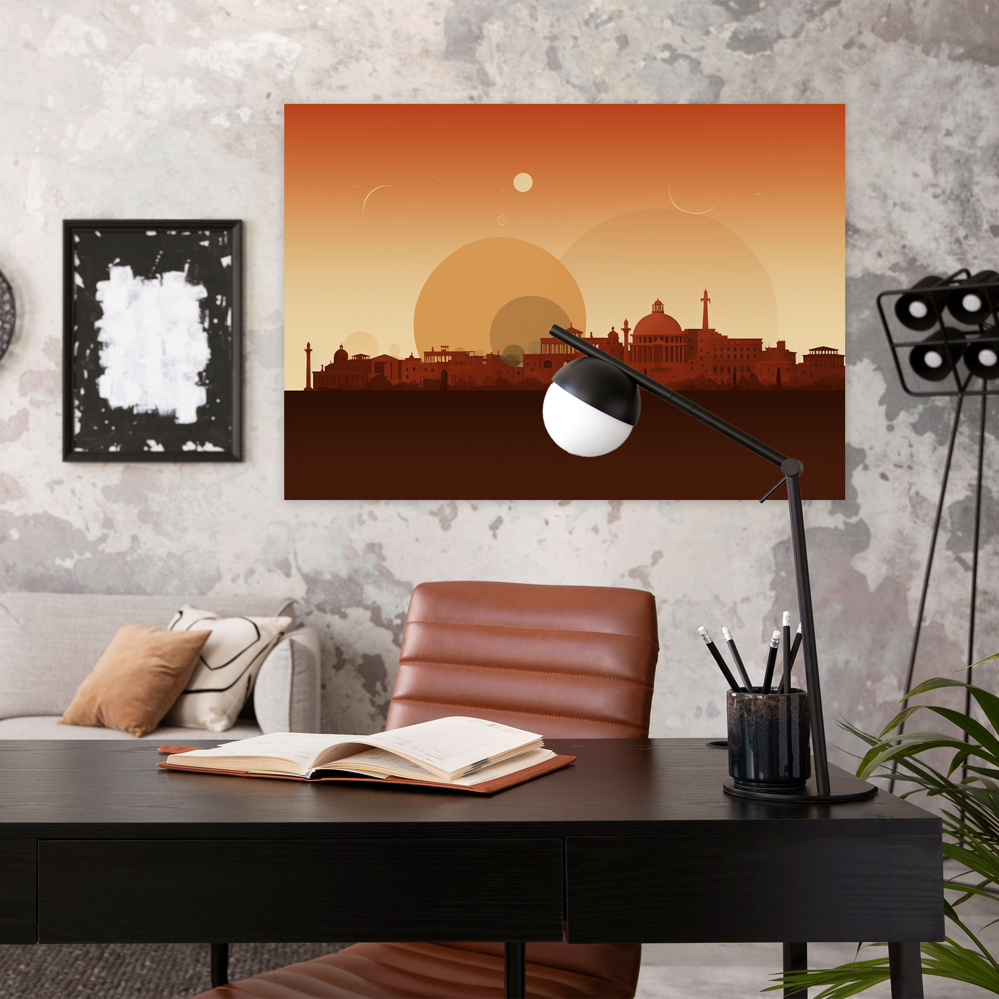 Rome Wall Art - Minimalist Skyline - Rome, Canvas Wall Art, Rome, Canvas