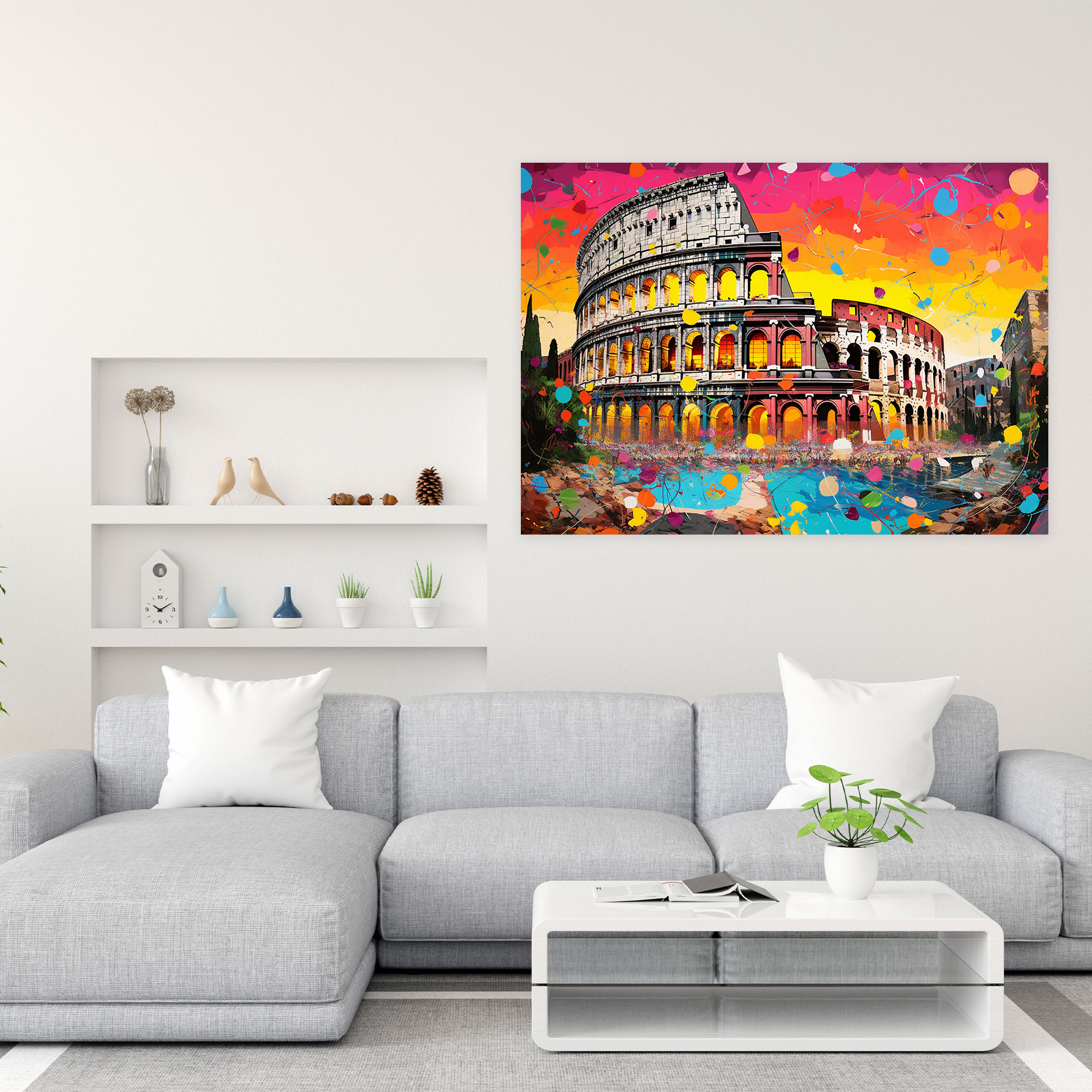 Rome Canvas Print - Lively Landmarks Collage - Rome, Energetic, Canvas Wall Art, Canvas Print
