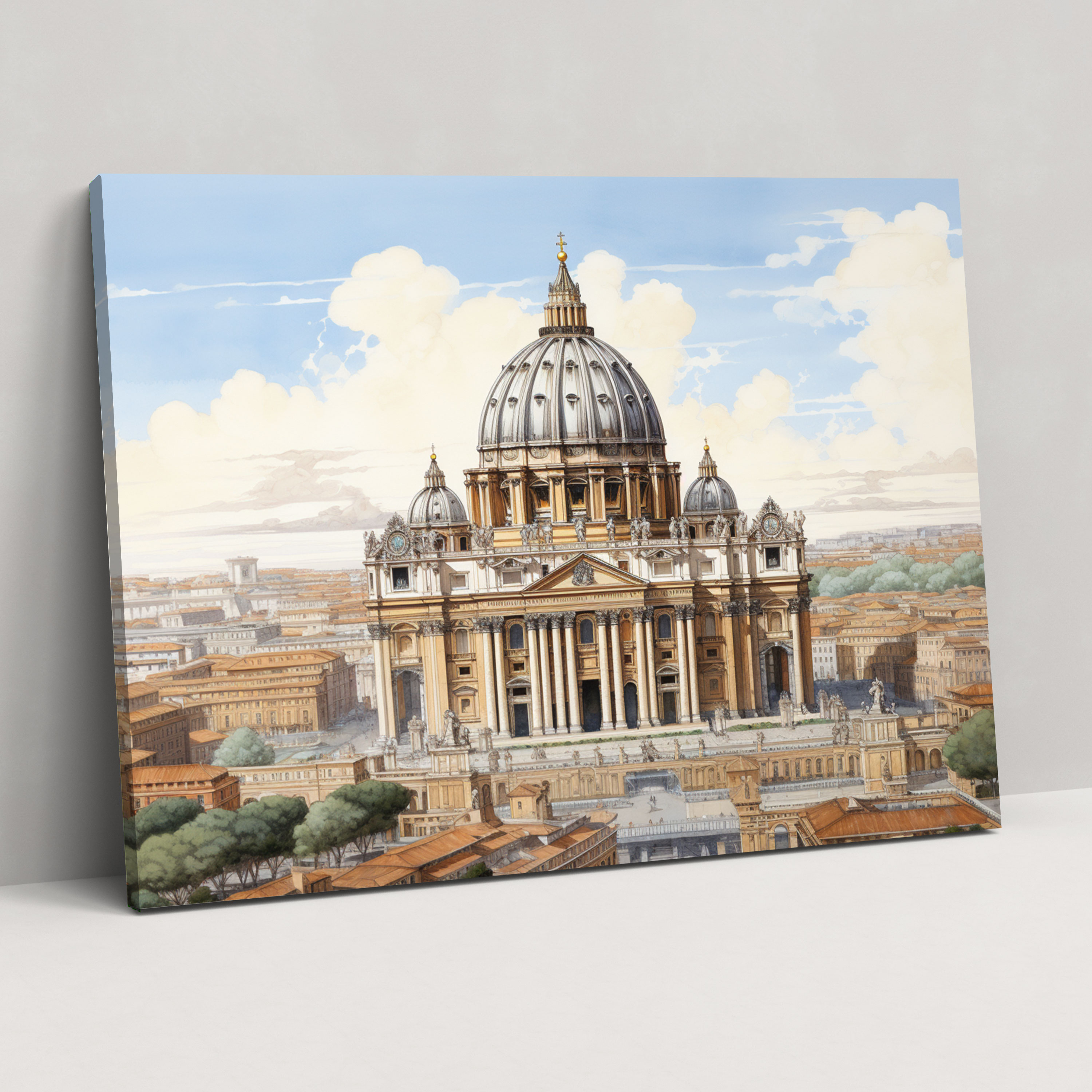 Rome Canvas Print - Majestic St. Peter's Basilica - Rome, Awe, Canvas Print, Canvas Wall Art