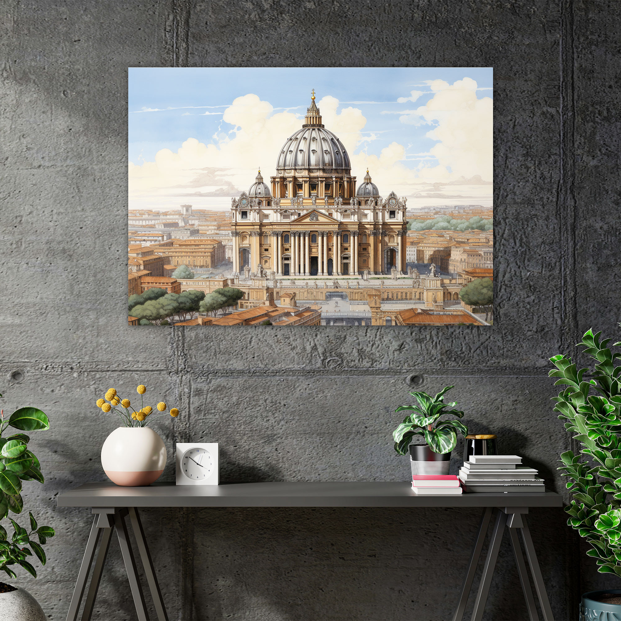 Rome Canvas Print - Majestic St. Peter's Basilica - Rome, Awe, Canvas Print, Canvas Wall Art