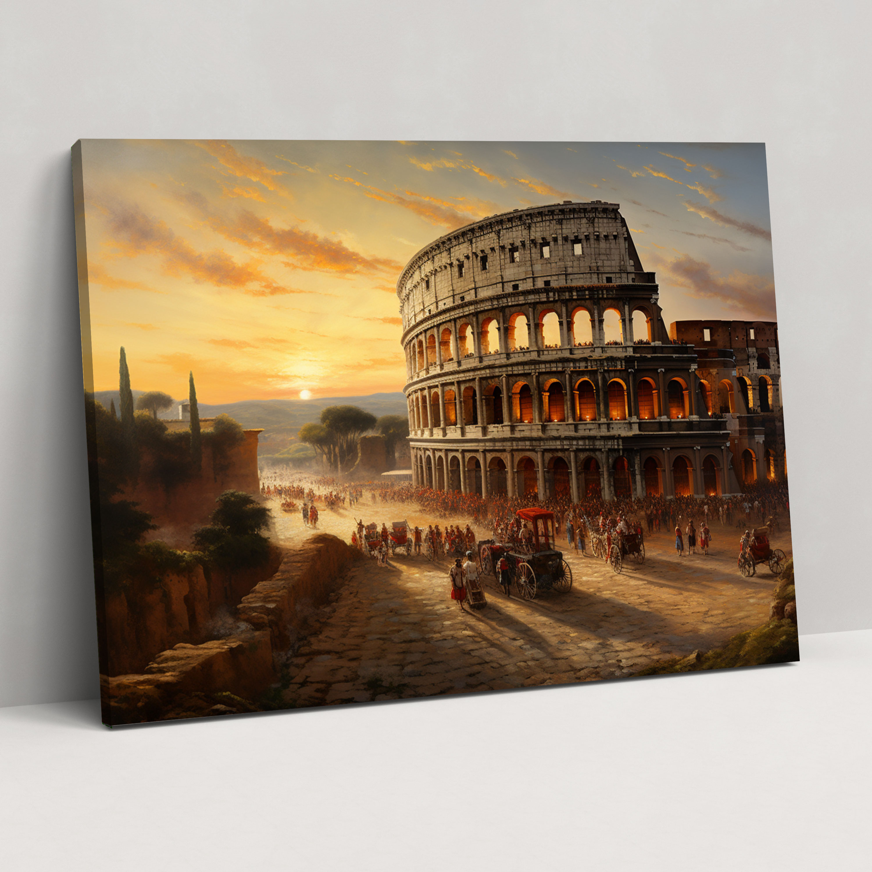 Rome Colosseum Canvas Print - Rome, Sunset, Canvas, Canvas Wall Art