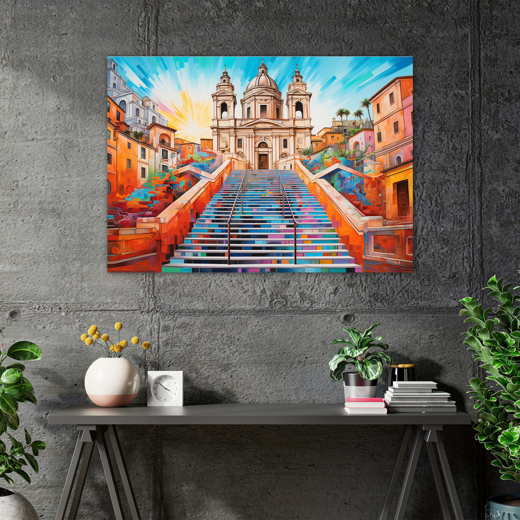 Rome Canvas Print - Rome, Vibrant, Colorful, Wall Art