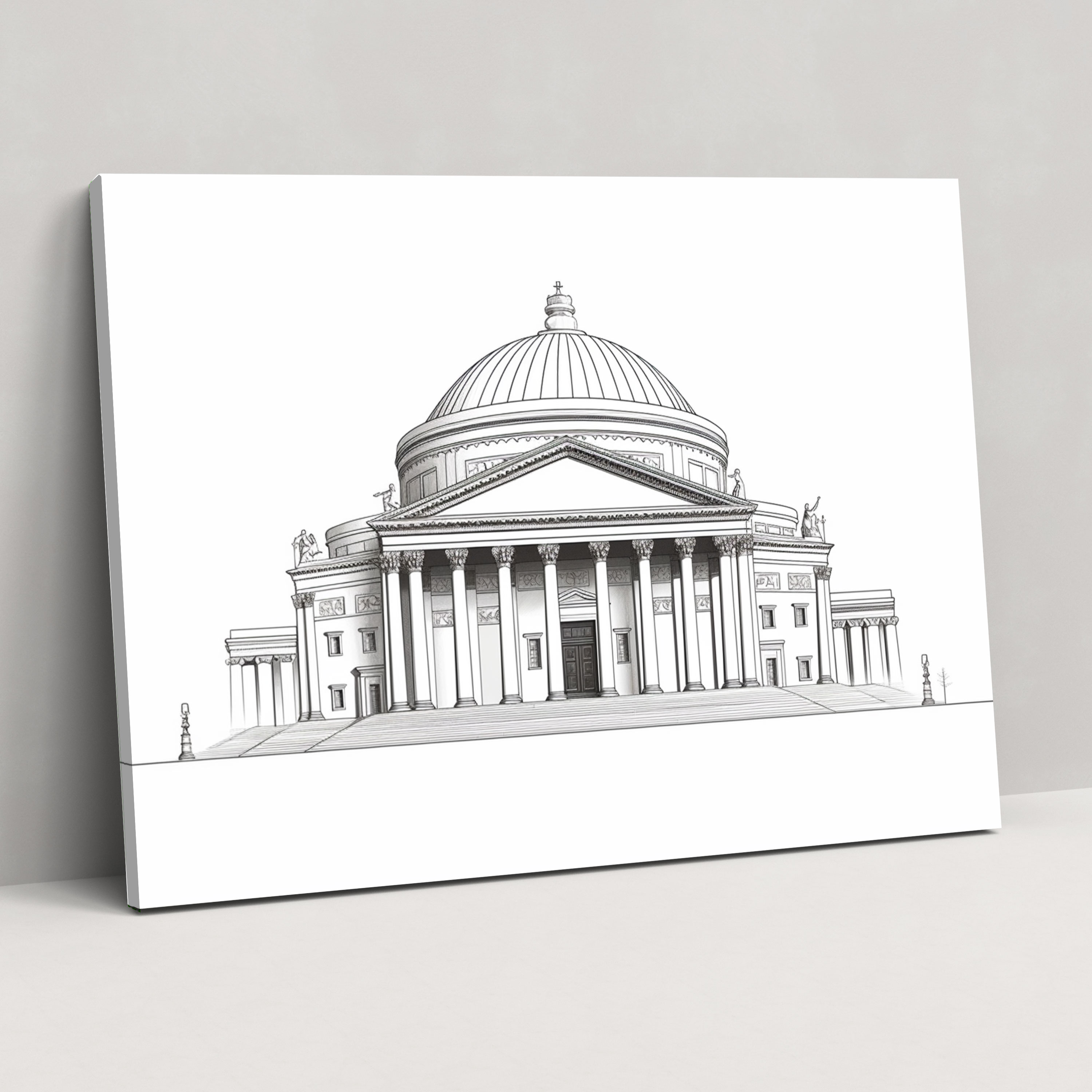 Rome Wall Decoration - Rome, Rome, Canvas, Minimalistic Line Drawing