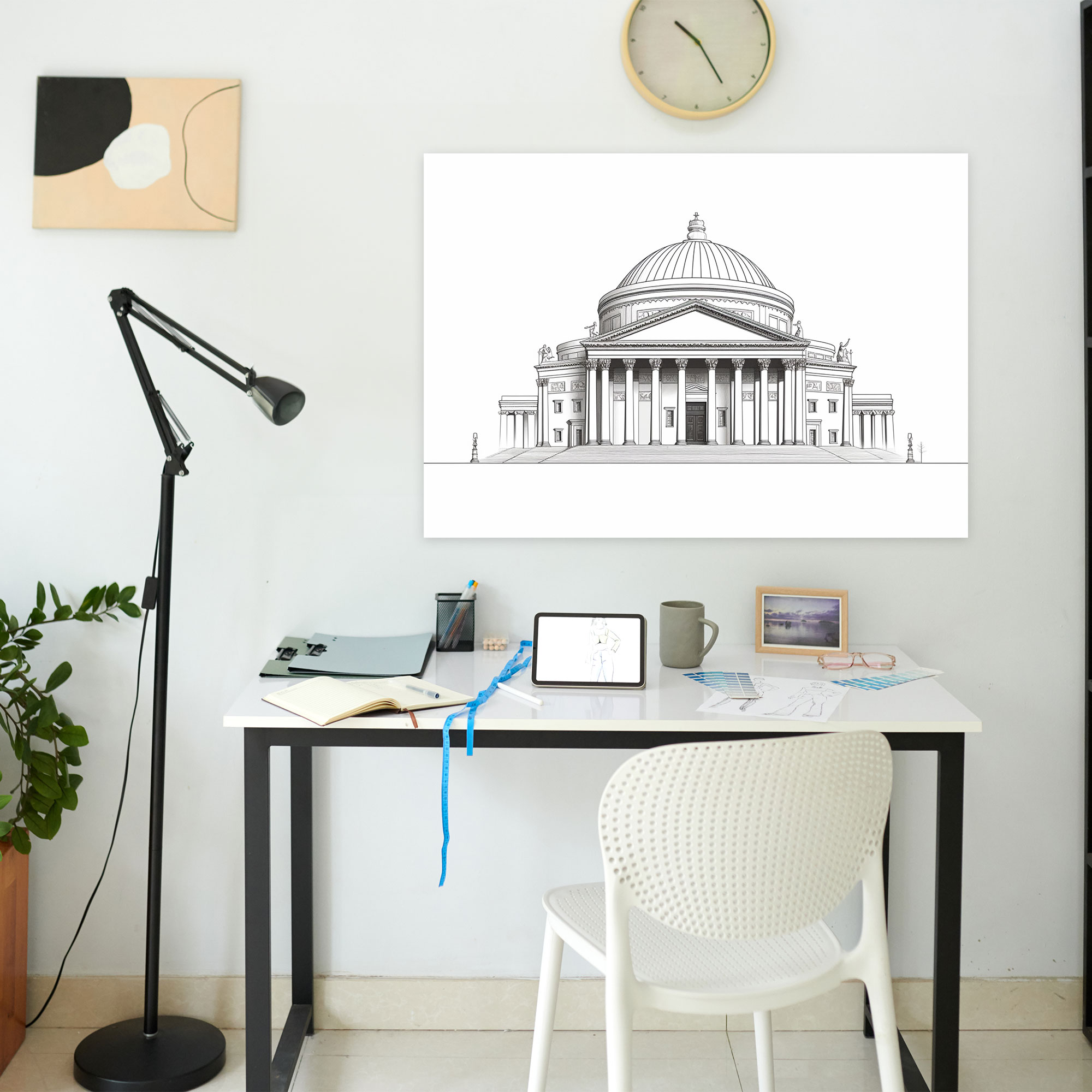 Rome Wall Decoration - Rome, Rome, Canvas, Minimalistic Line Drawing