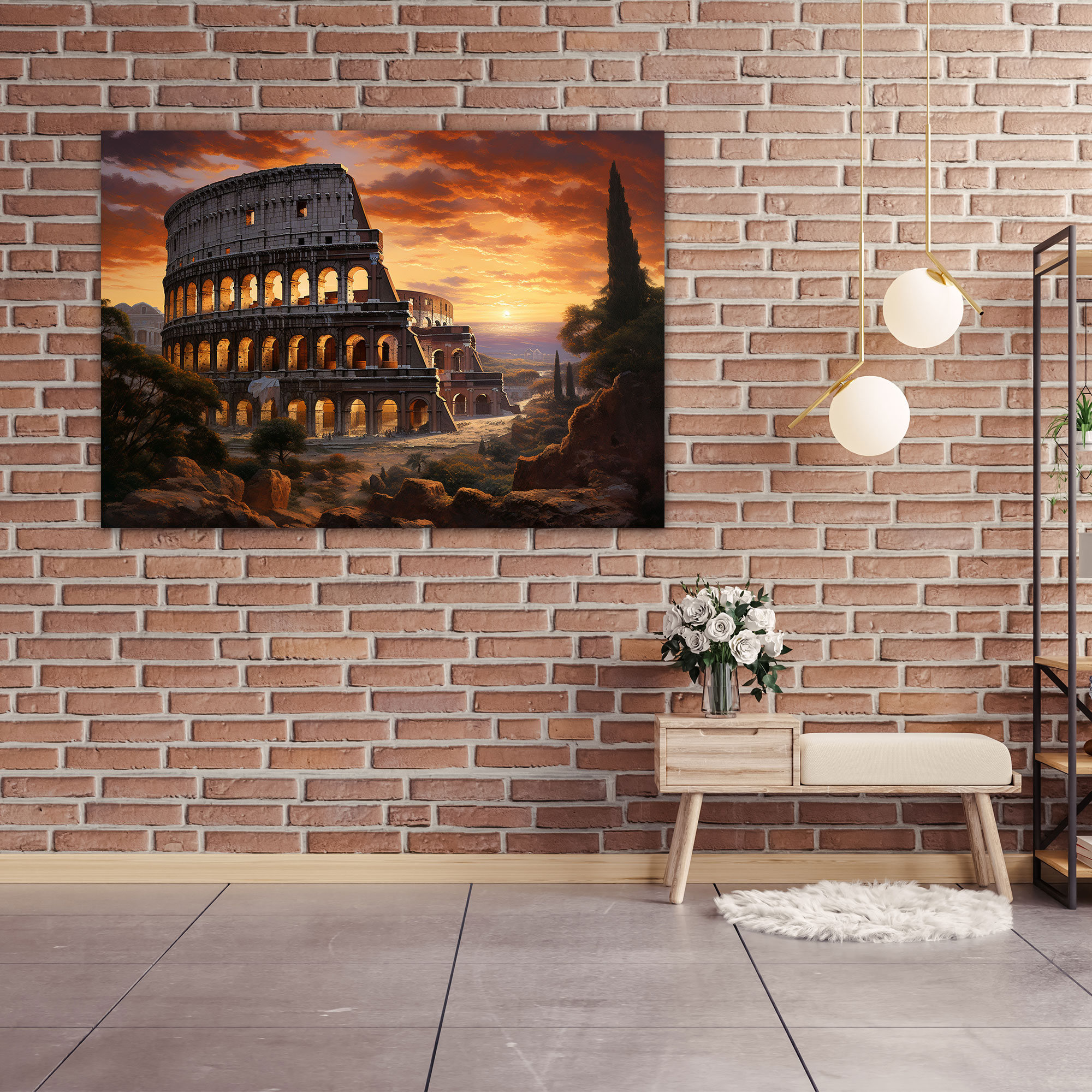 Rome Canvas Print - Colosseum At Sunset - Rome, Home Decoration, Wall Art, Grandeur