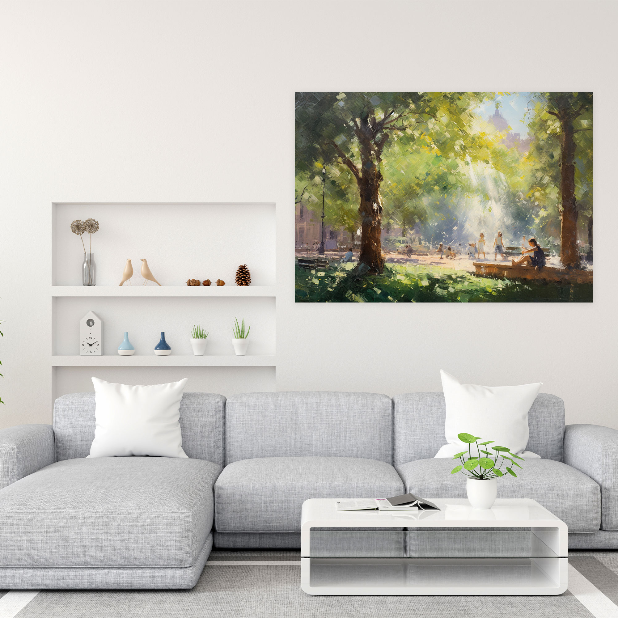 Roma Duvar Dekorasyonu - Güneşli Park İzlenimi - Kanvas Duvar Dekorasyonu İzlenimci Tablo