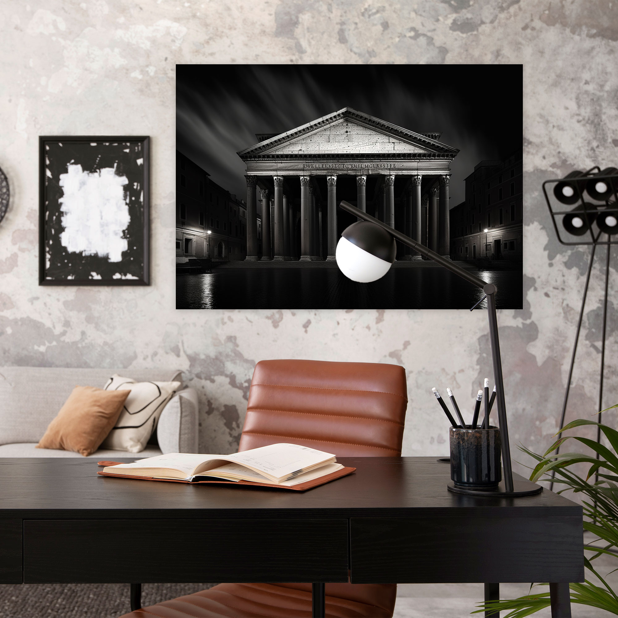 Roma Kanvas Tablo - Pantheon Siyah Beyaz - Ev Dekorasyonu Roma Kanvas Pantheon
