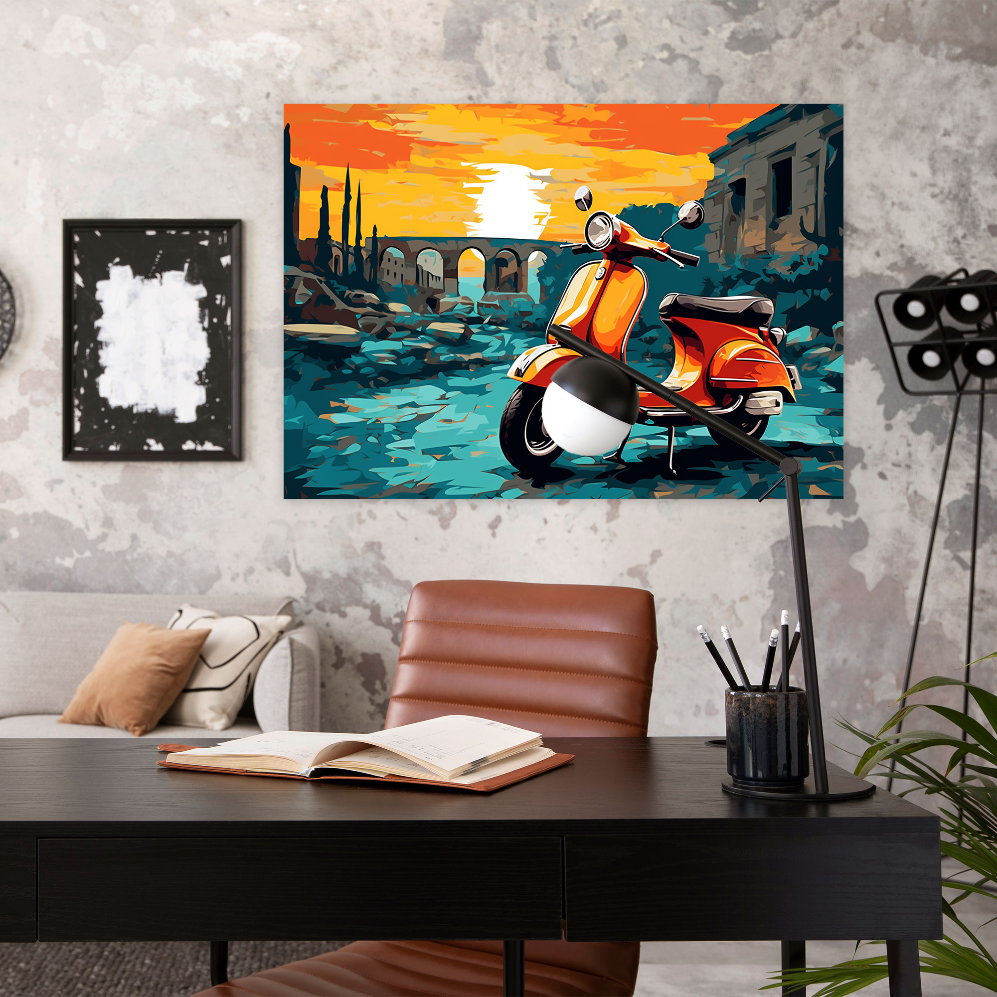 Rome Wall Art - Vespa Scooter Pop Art - Rome, Vintage Charm, Rome, Wall Art