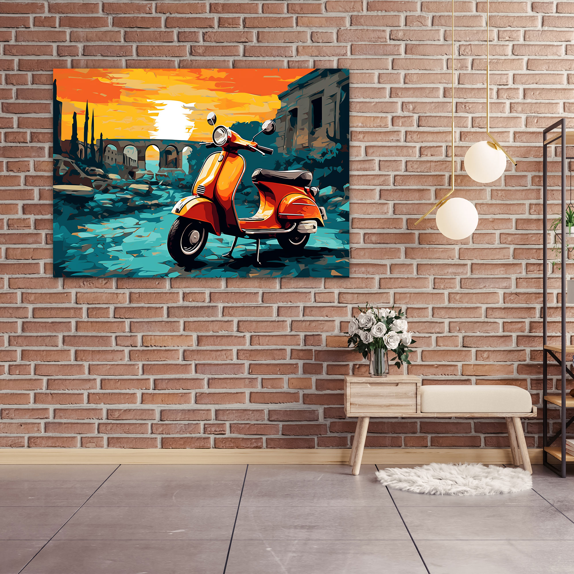 Rome Wall Art - Vespa Scooter Pop Art - Rome, Vintage Charm, Rome, Wall Art