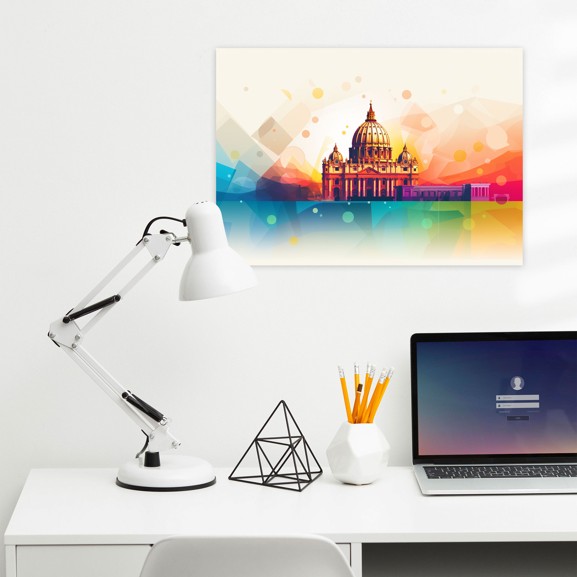 St. Peter's Basilica Minimalist Canvas Print - Rome, Wall Decoration, Canvas Wall Art, Canvas