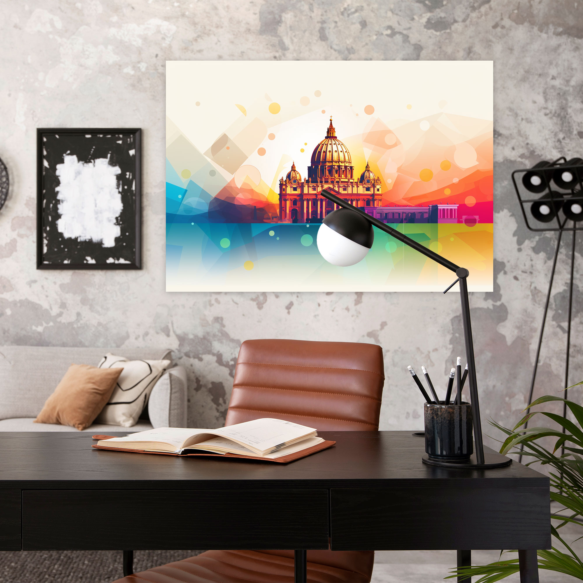 St. Peter's Basilica Minimalist Canvas Print - Rome, Wall Decoration, Canvas Wall Art, Canvas