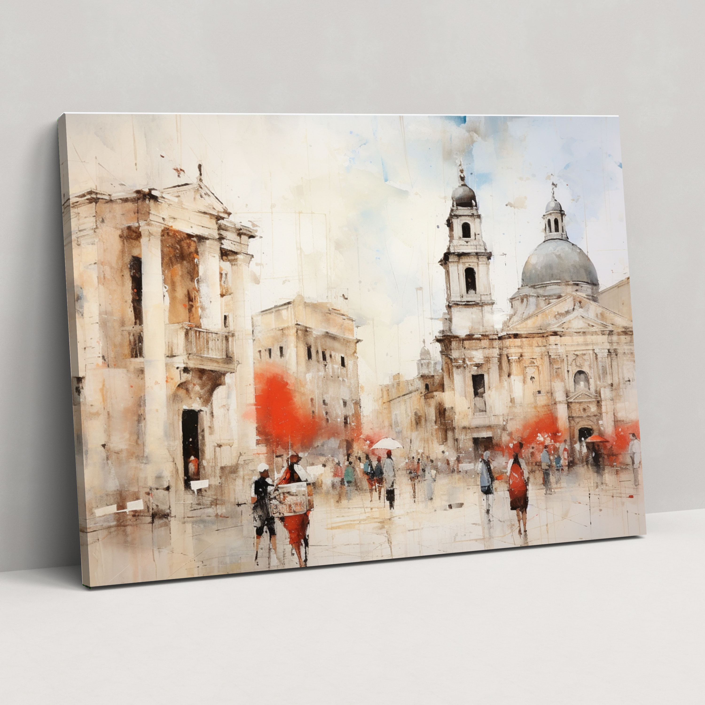 Abstract Piazza Navona Wall Art - Rome, Contemporary, Canvas, Rome