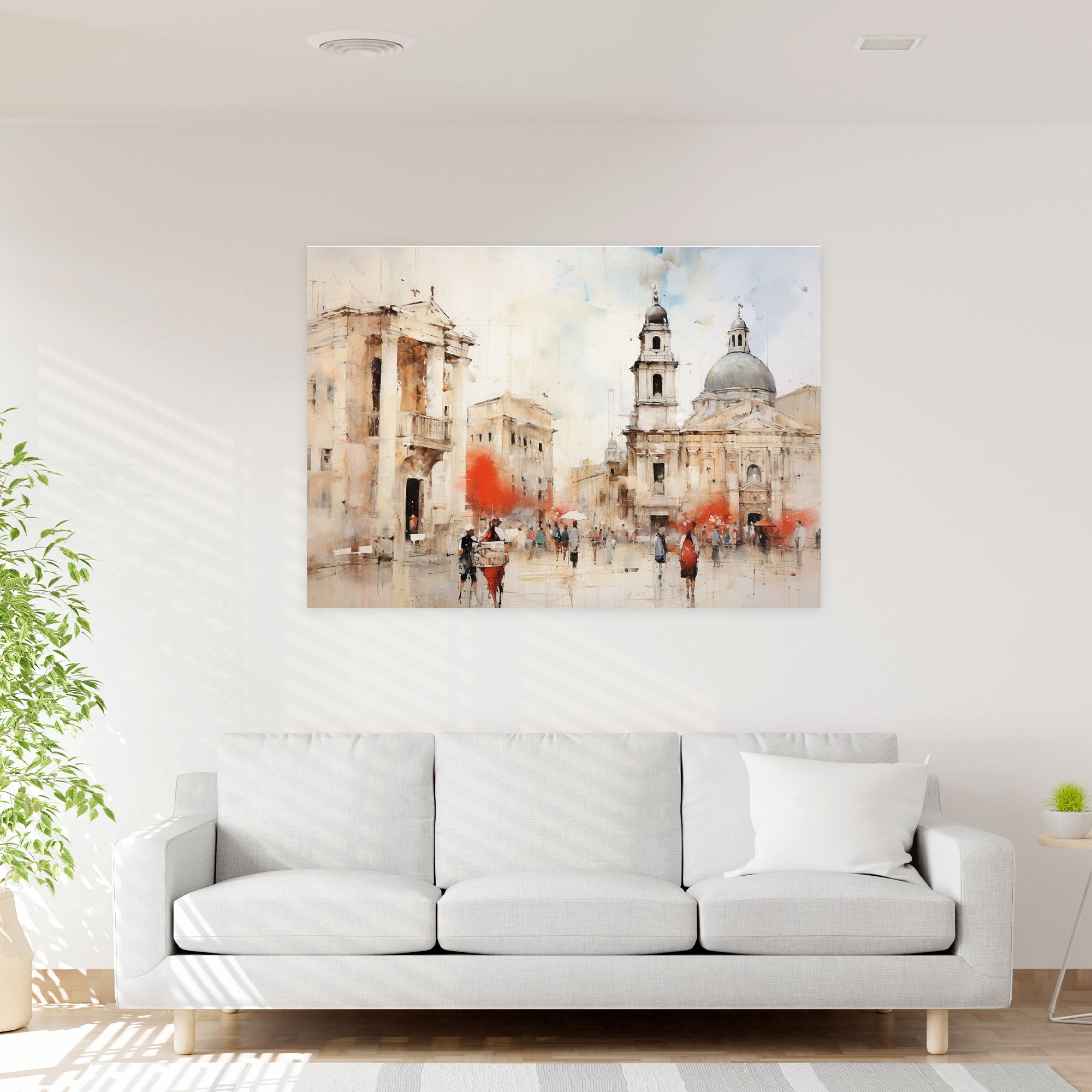 Abstract Piazza Navona Wall Art - Rome, Contemporary, Canvas, Rome
