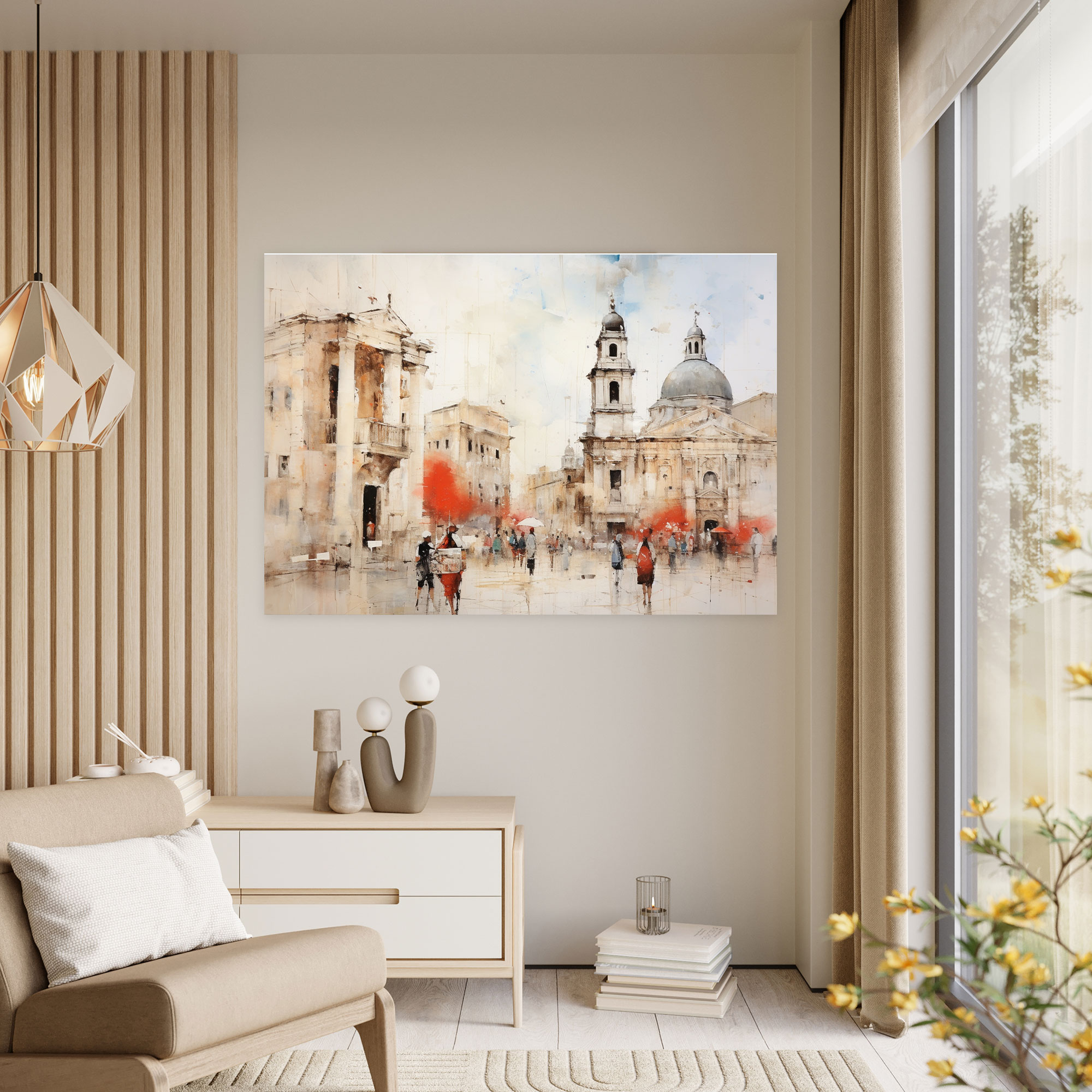 Abstract Piazza Navona Wall Art - Rome, Contemporary, Canvas, Rome