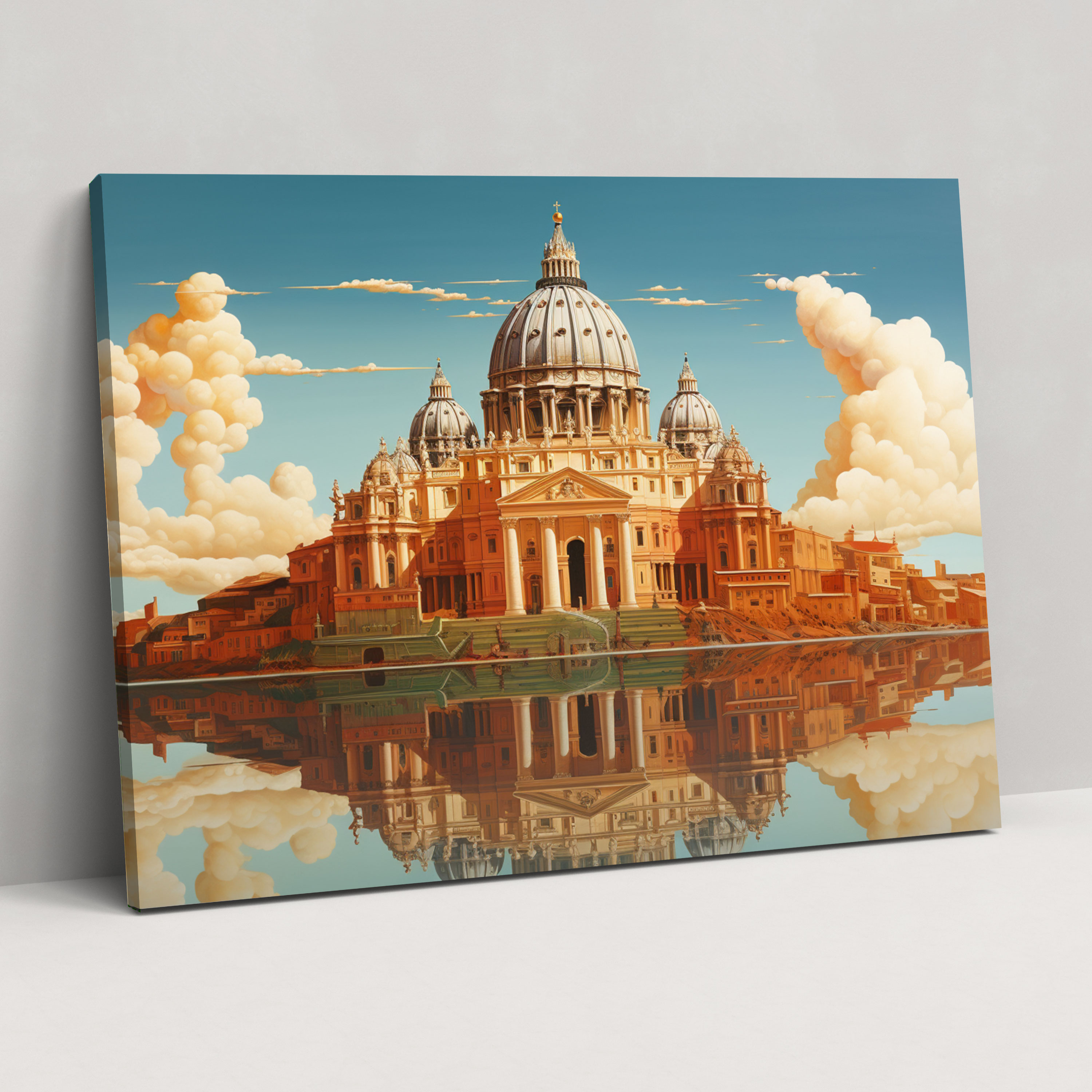 Dreamlike Vatican City Canvas Print - Rome, Canvas Wall Art, Canvas, Surrealist Illustration