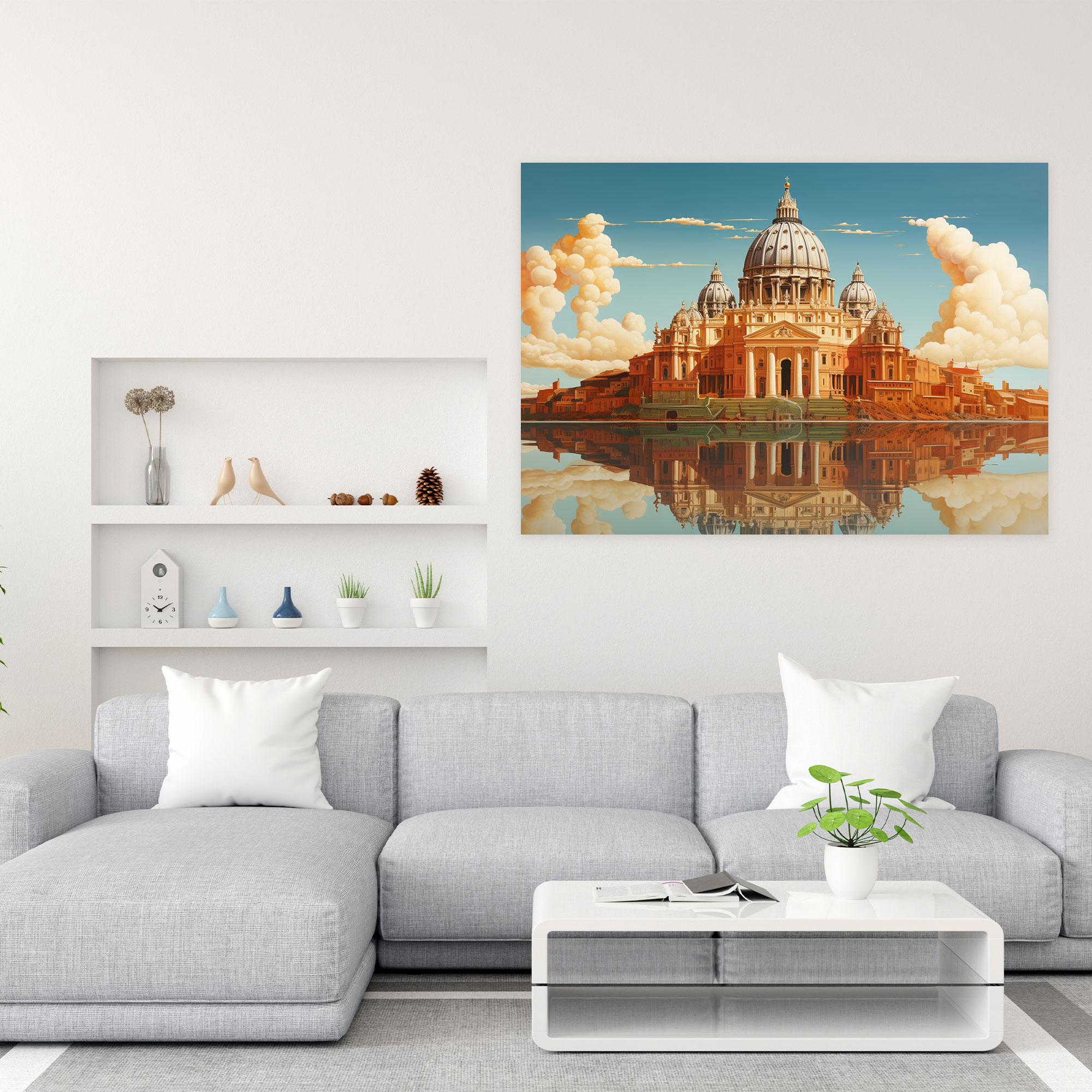 Dreamlike Vatican City Canvas Print - Rome, Canvas Wall Art, Canvas, Surrealist Illustration