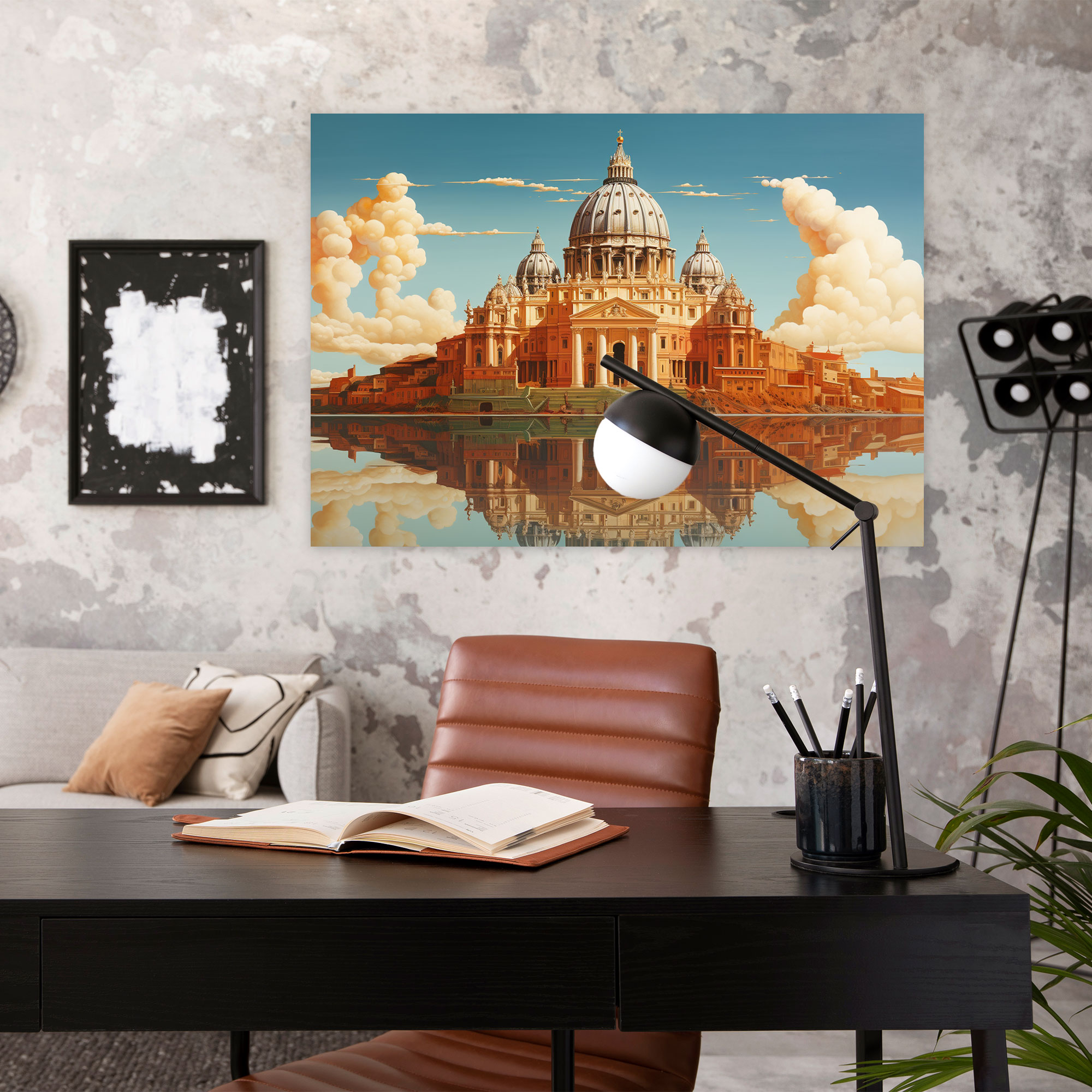 Dreamlike Vatican City Canvas Print - Rome, Canvas Wall Art, Canvas, Surrealist Illustration