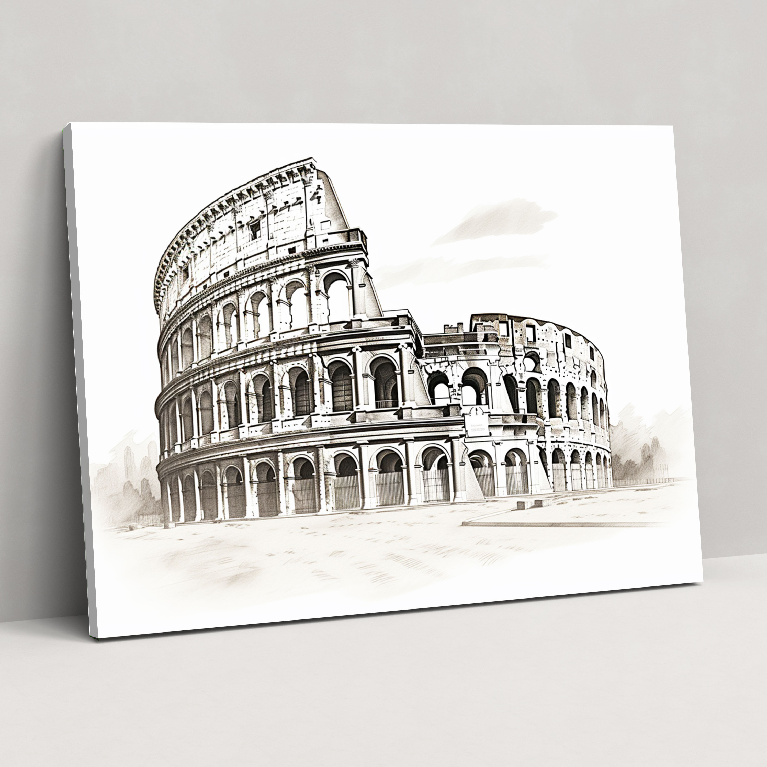 Rome Black And White Canvas Print - Rome, Rome, Canvas Wall Art, Wall Decoration