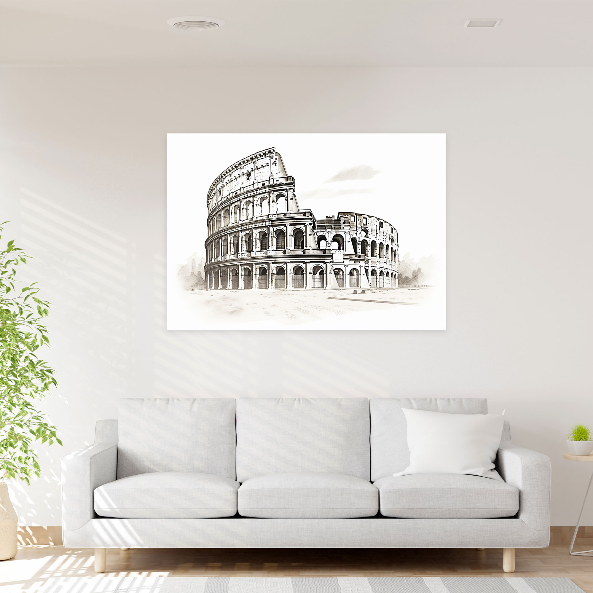 Rome Black And White Canvas Print - Rome, Rome, Canvas Wall Art, Wall Decoration