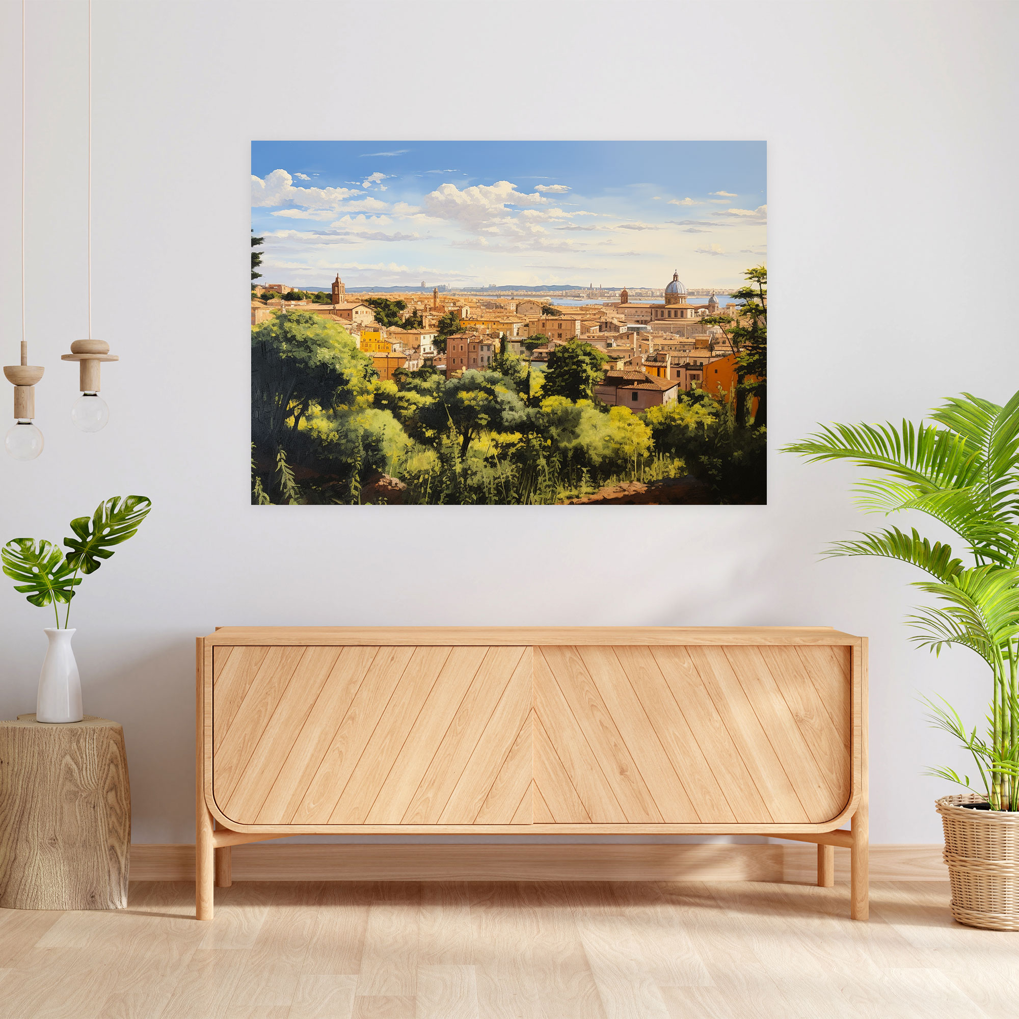 Roma Panoramik Kanvas Tablo - Gerçekçi Manzara Resmi Duvar Sanatı