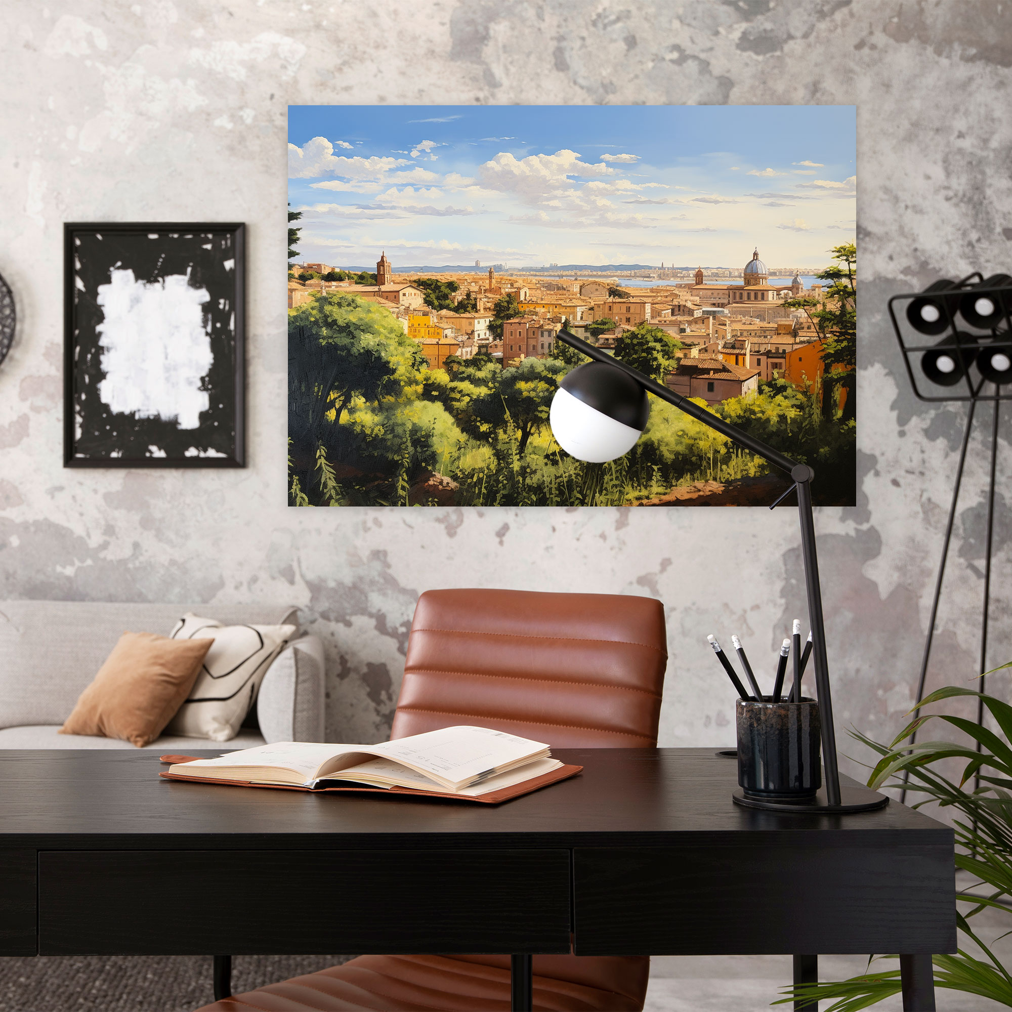 Roma Panoramik Kanvas Tablo - Gerçekçi Manzara Resmi Duvar Sanatı