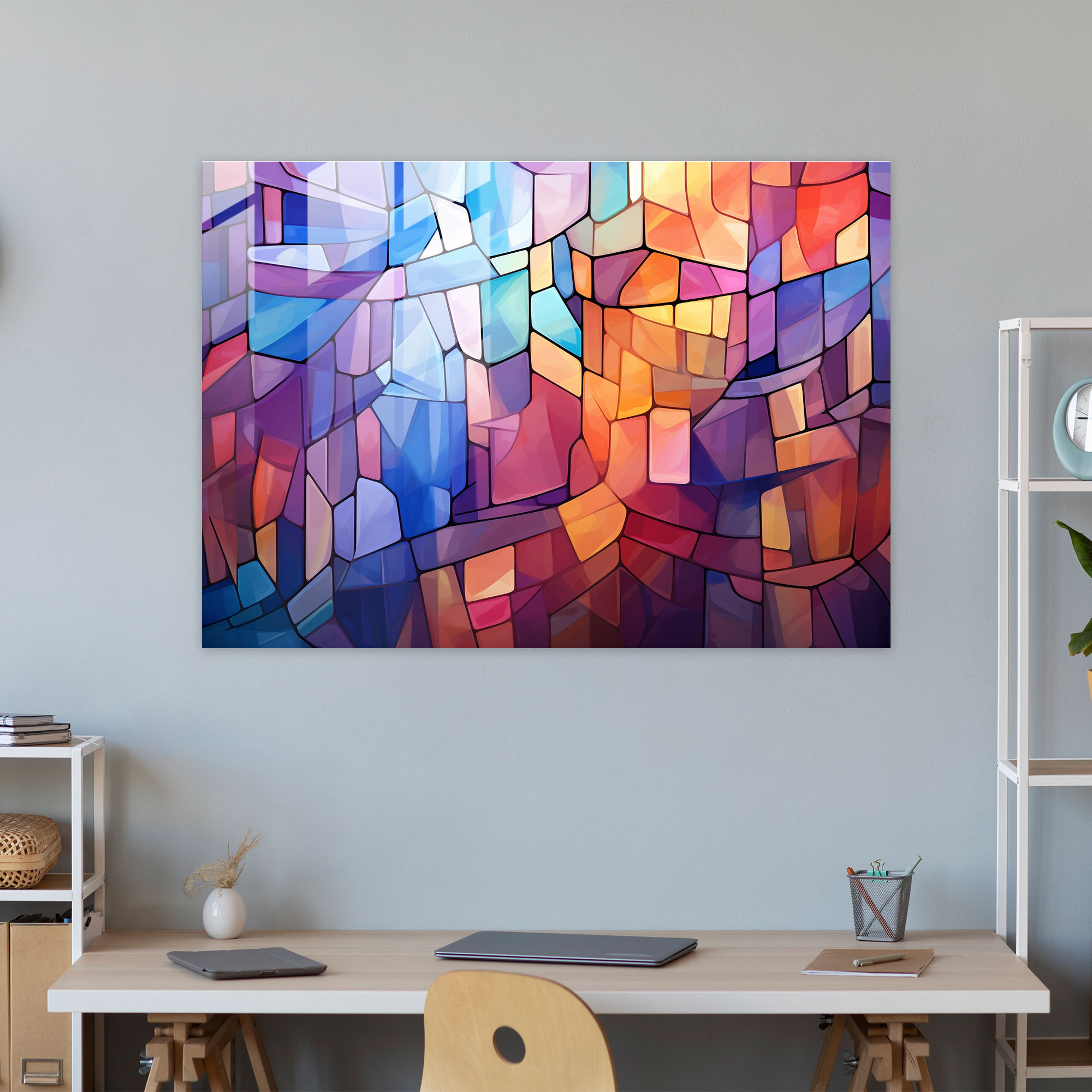 Rome Glass Wall Art - Abstract Sistine Chapel - Rome, Sistine Chapel, Glass Print, Vibrant Hues