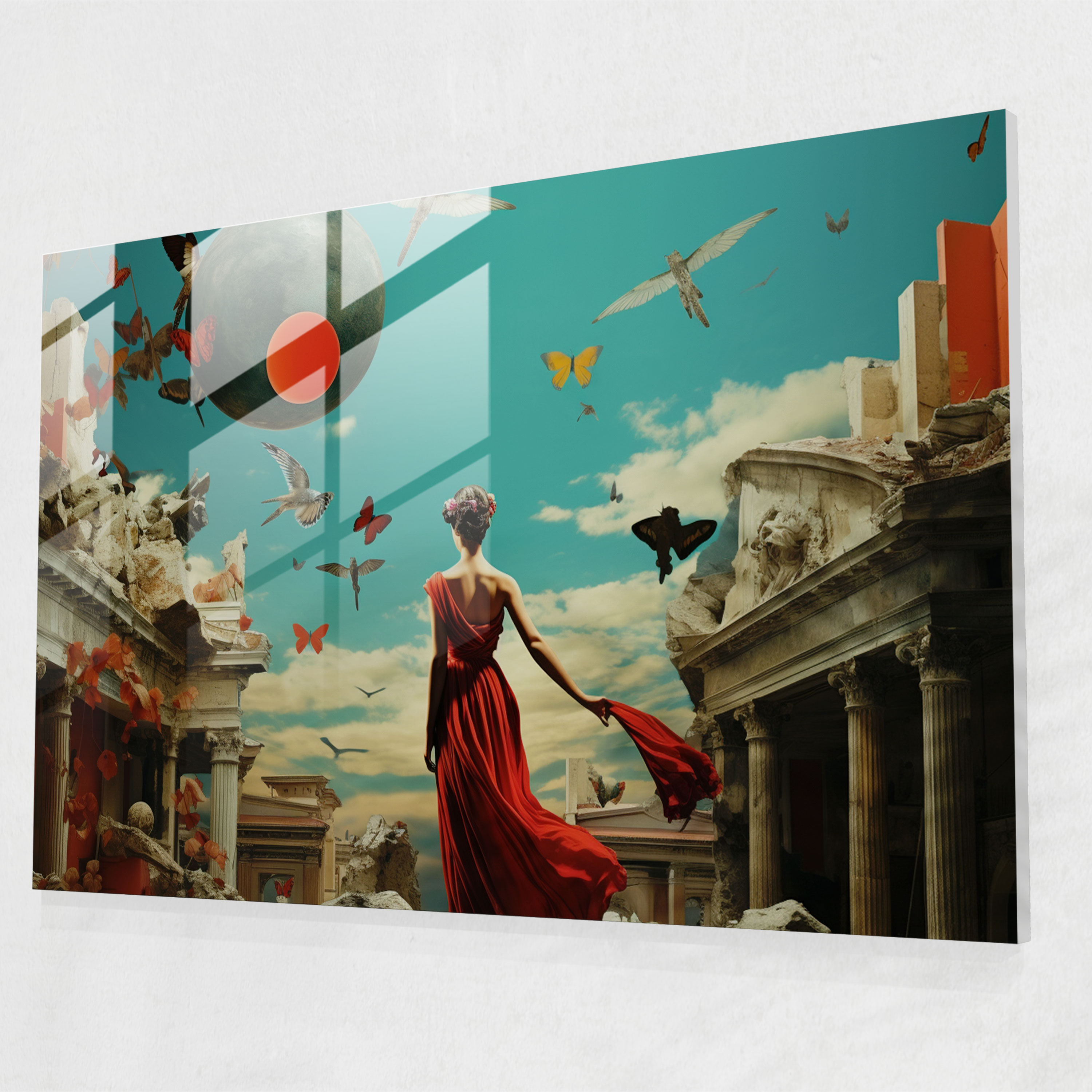 Rome Glass Art - Surreal Ancient & Modern Rome - Rome, Home Decoration, Glass Print, Rome