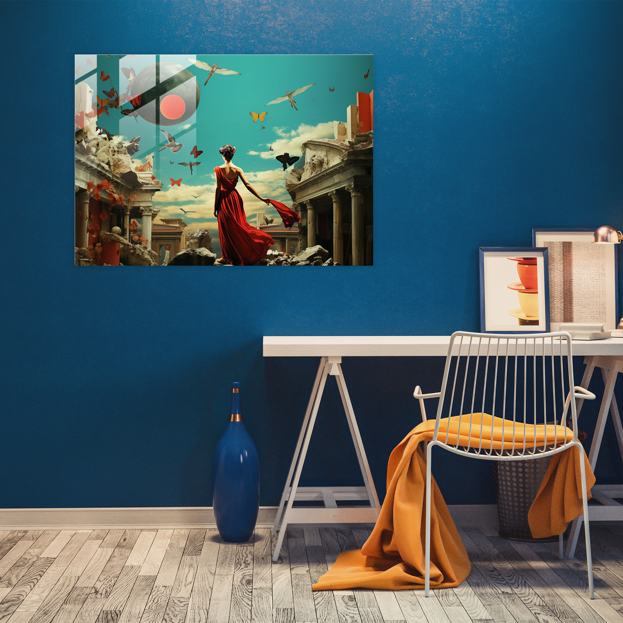 Rome Glass Art - Surreal Ancient & Modern Rome - Rome, Home Decoration, Glass Print, Rome