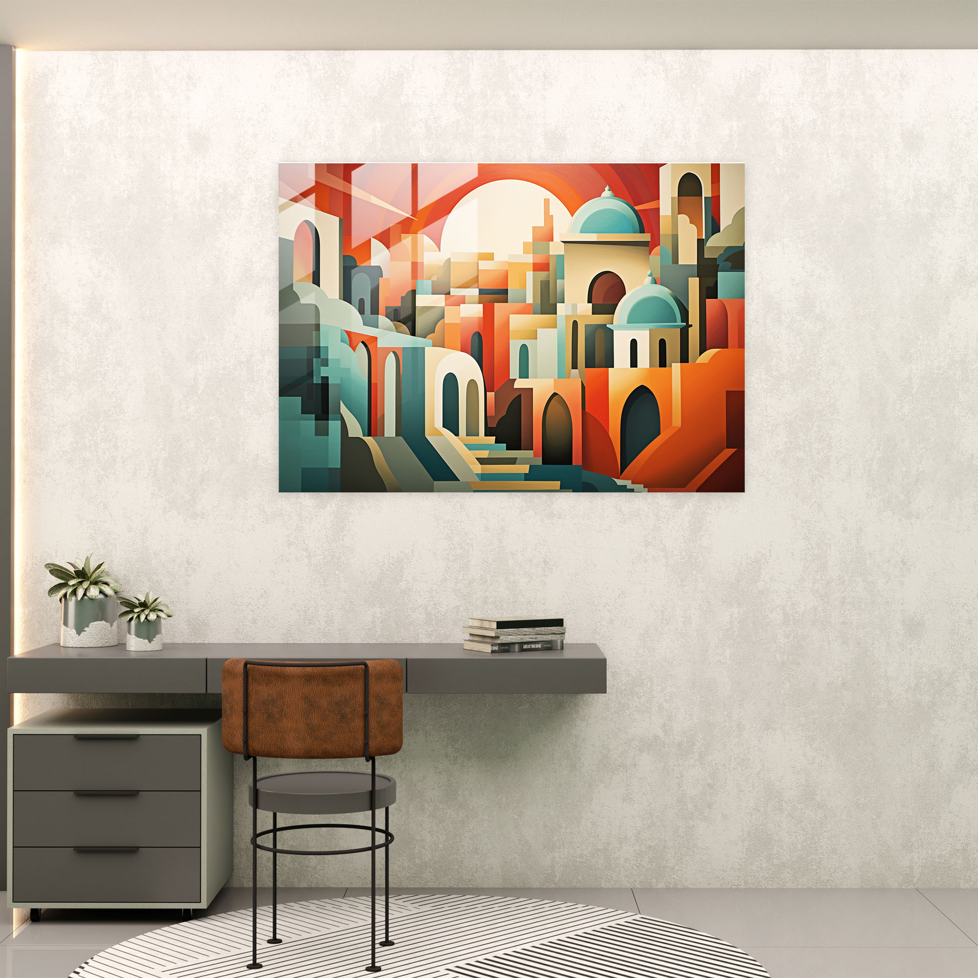 Rome Glass Wall Art - Geometric Architectural Abstraction - Rome, Architecture Of Rome, Home Decoration, Wall Decoration