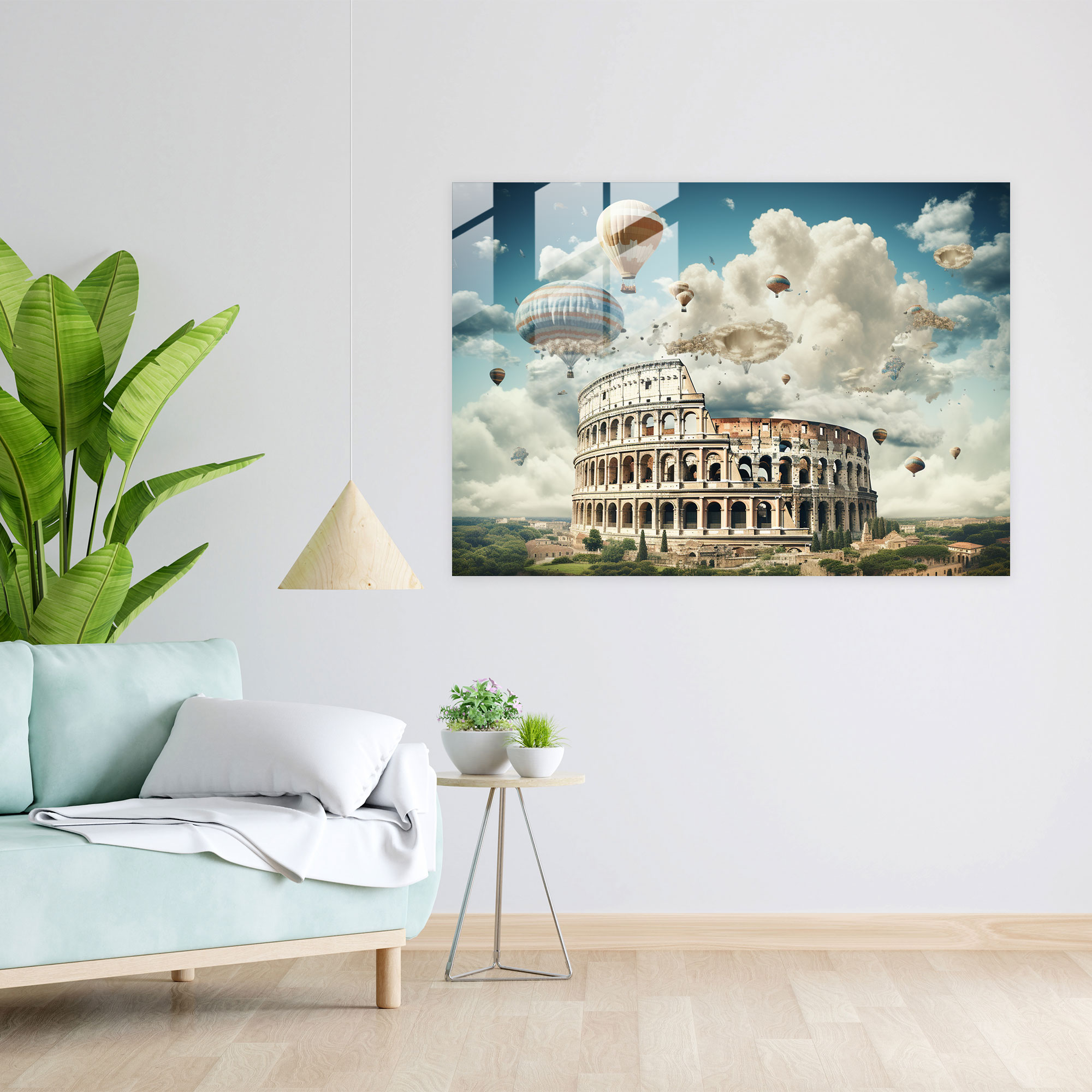 Rome Wall Decoration - Surreal Roman Landmarks - Rome, Glass Print, Modern Art, Eternal Connection
